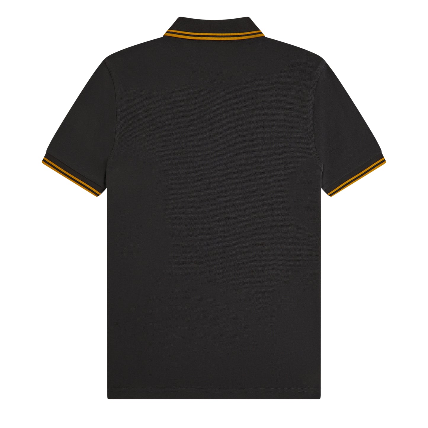 Polo de manga curta para homem Fred Perry Twin Tipped em Cinza Anchor/Golden. Foto da parte de trás.