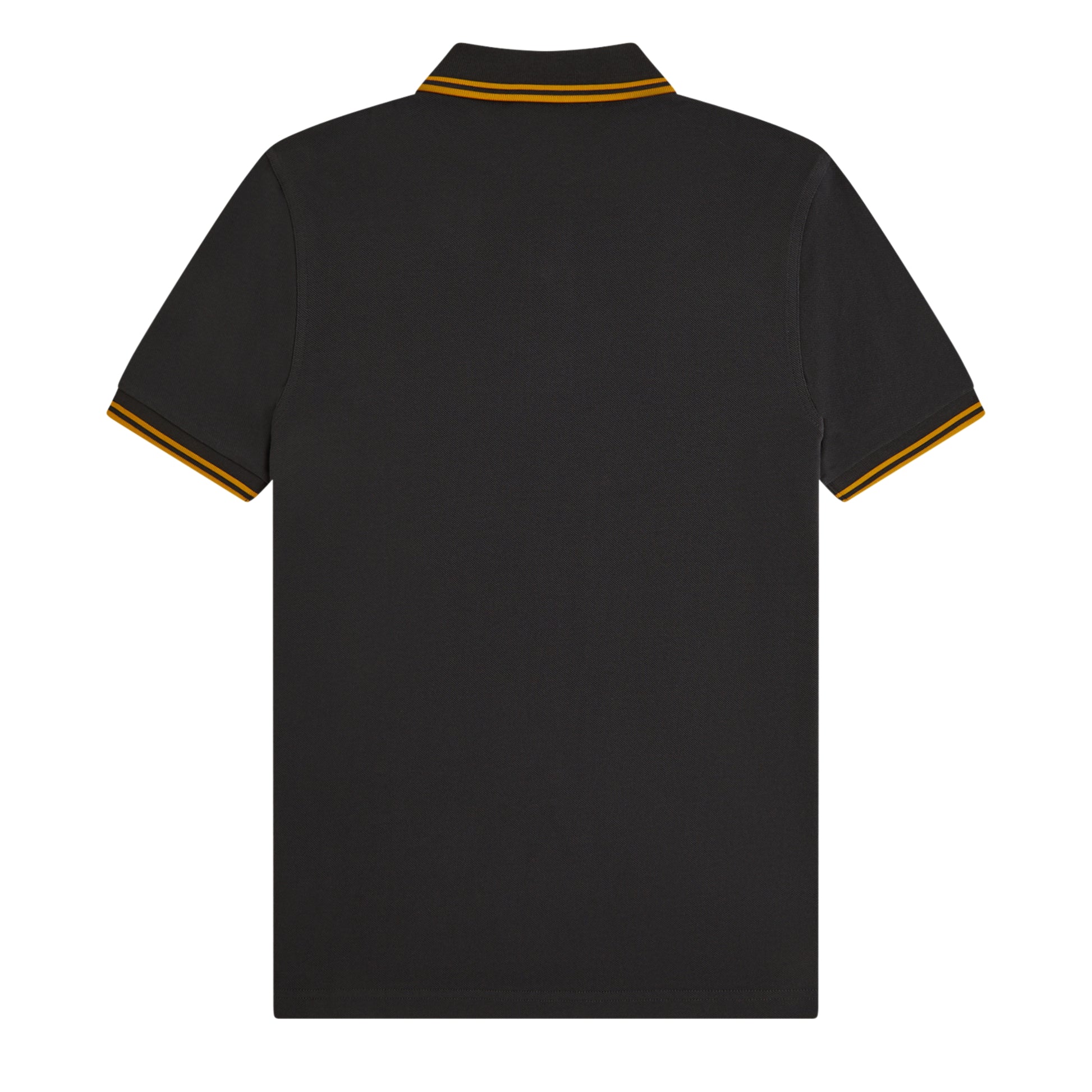 Polo de manga curta para homem Fred Perry Twin Tipped em Cinza Anchor/Golden. Foto da parte de trás.