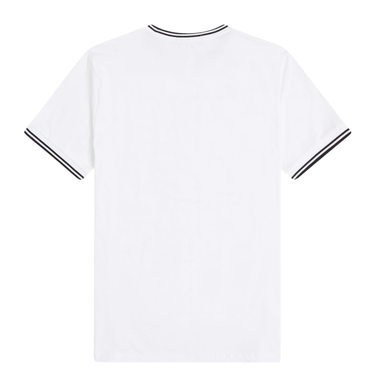 T-Shirt de manga curta para homem Fred Perry Twin Tipped em Branco. Foto da parte de trás.