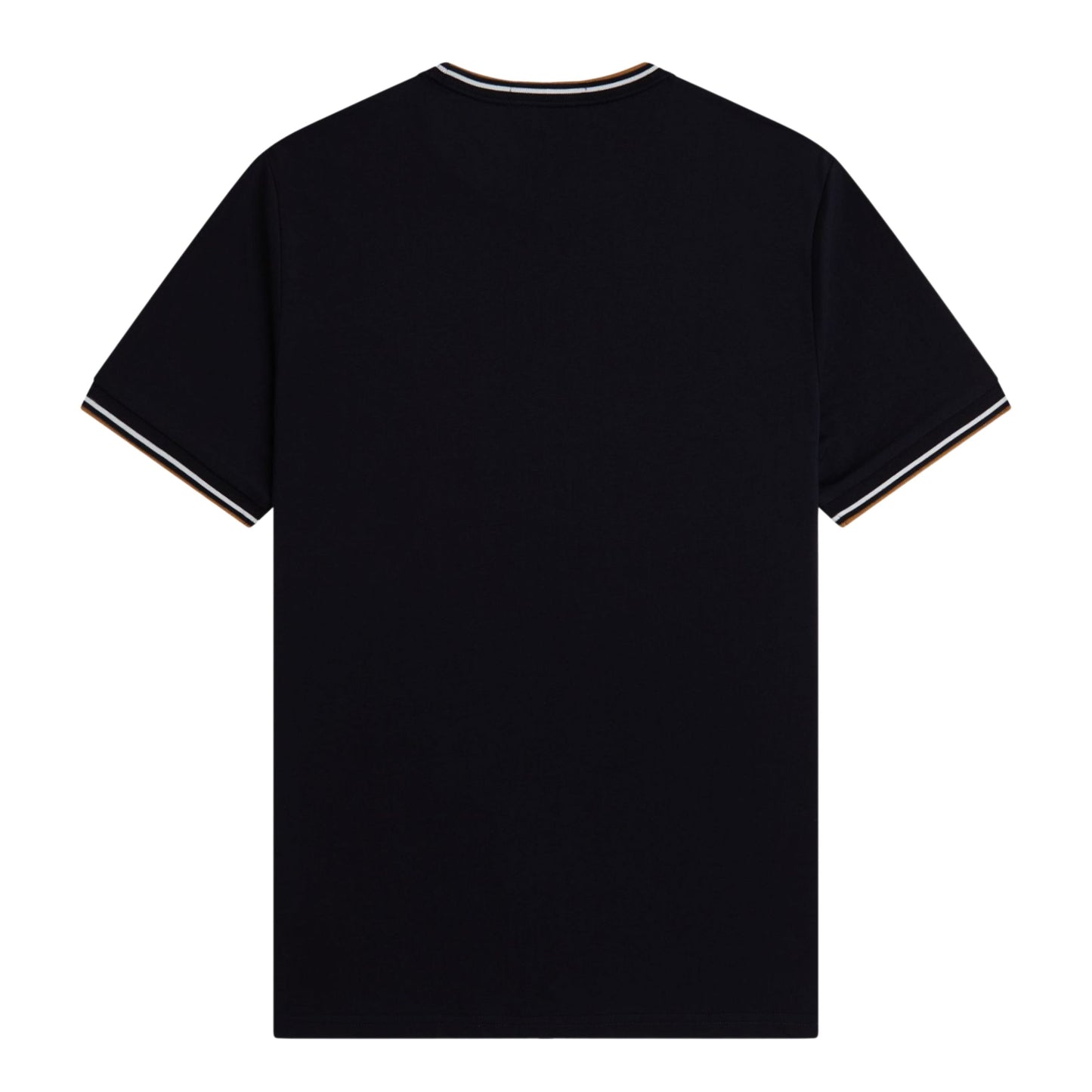 T-Shirt de manga curta para homem Fred Perry Twin Tipped em Preto. Foto da parte de trás.