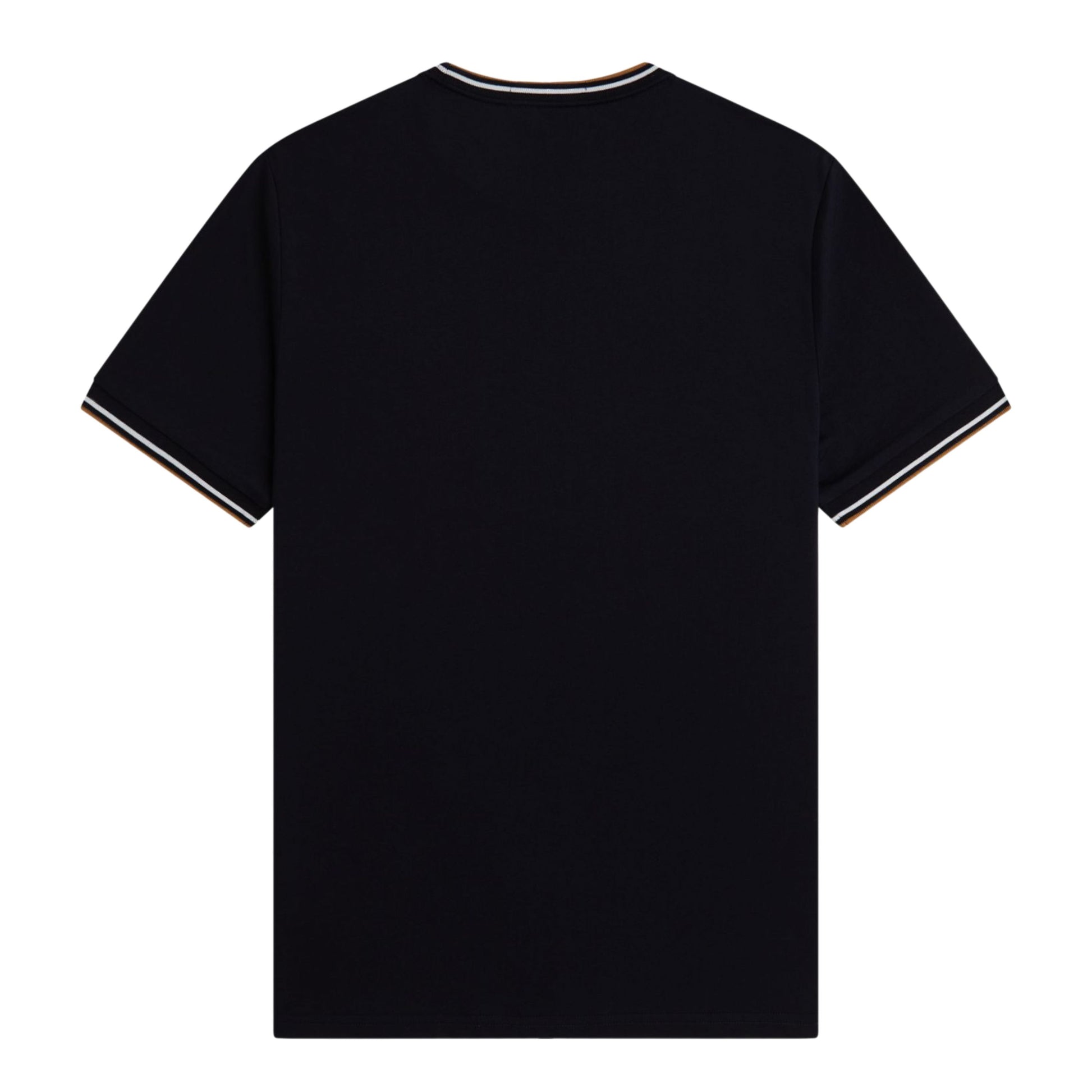 T-Shirt de manga curta para homem Fred Perry Twin Tipped em Preto. Foto da parte de trás.