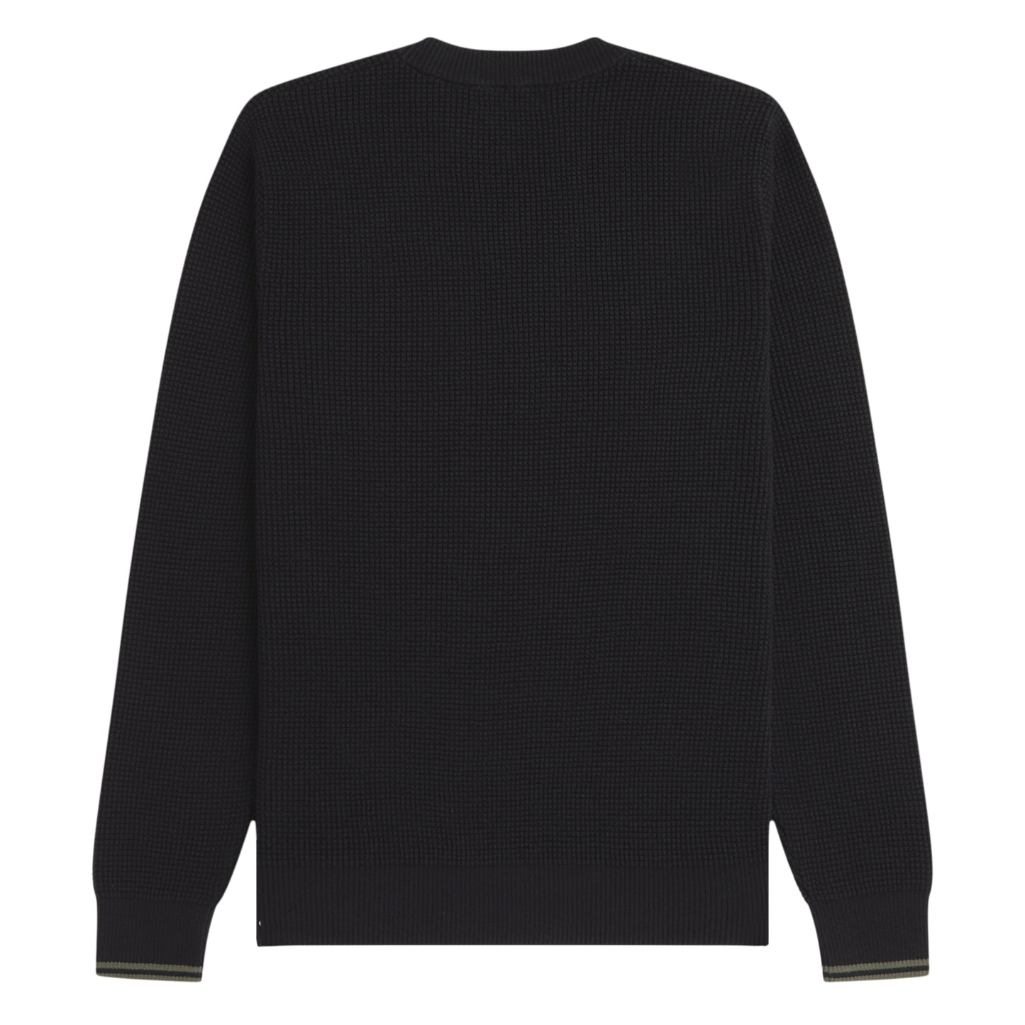 Camisola de malha para homem Fred Perry Waffle Stitch em Preto