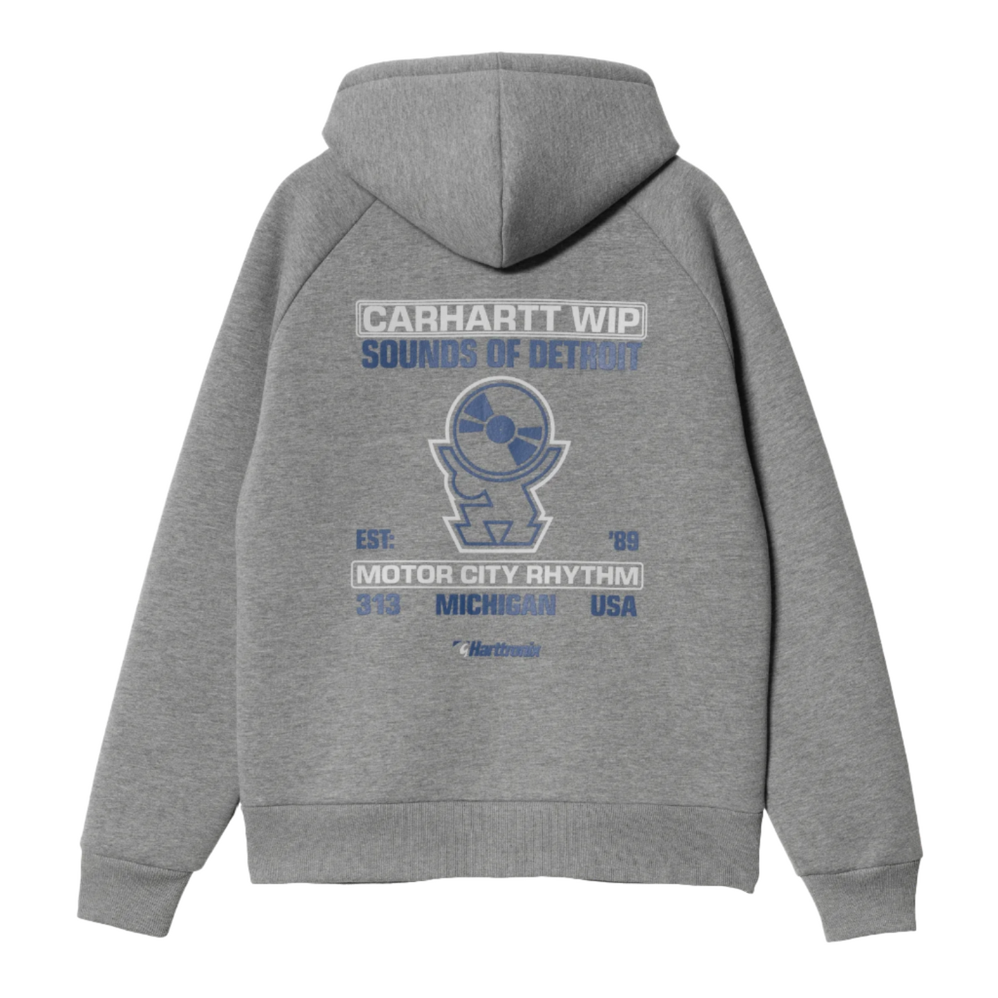 Carhartt WIP Harttronix Car-Lux Hooded Jacket Dark Grey Heather/Grey. Foto da parte de trás.