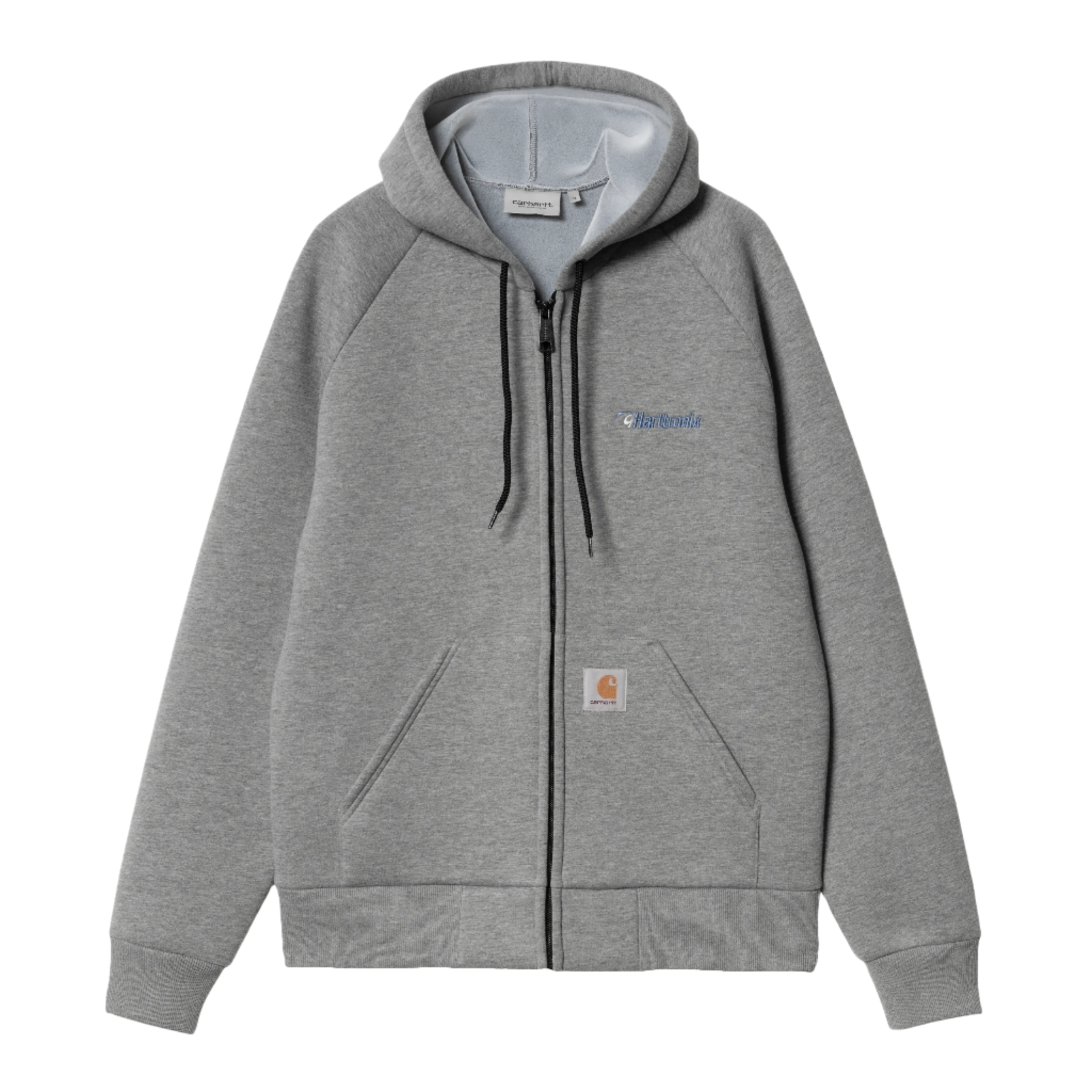 Carhartt WIP Harttronix Car-Lux Hooded Jacket Dark Grey Heather/Grey. Foto da parte da frente.