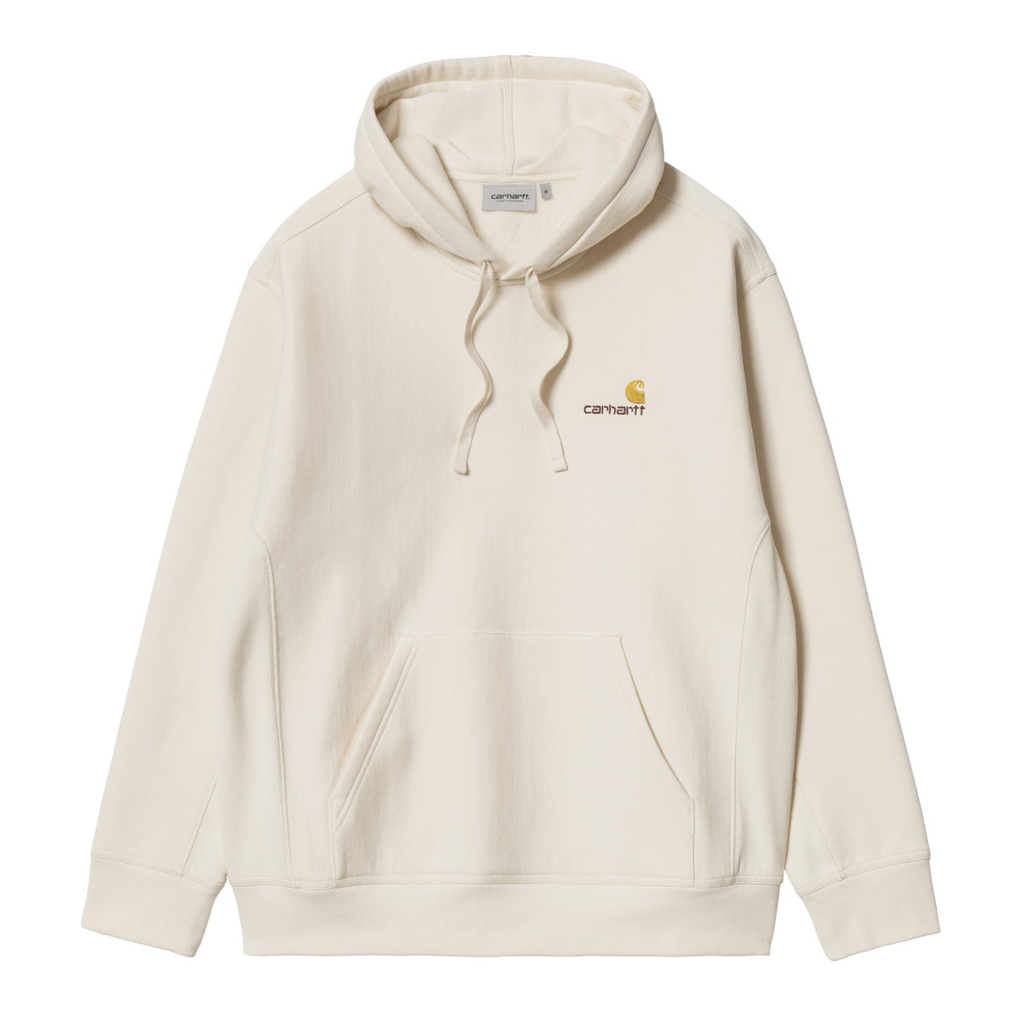 Carhartt WIP Hooded American Script Sweat Natural. Foto da parte da frente.