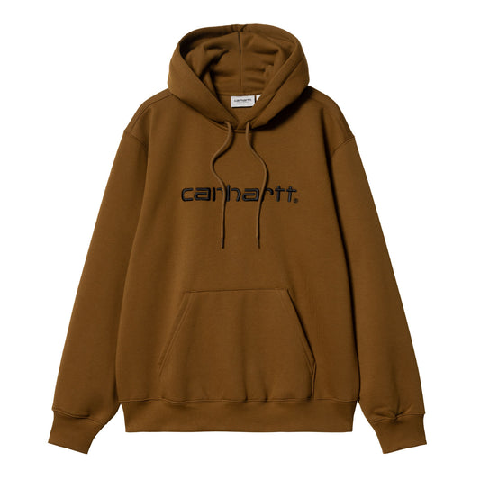 Carhartt WIP Hooded Carhartt Sweat Deep Hamilton Brown/Black. Foto da parte da frente.