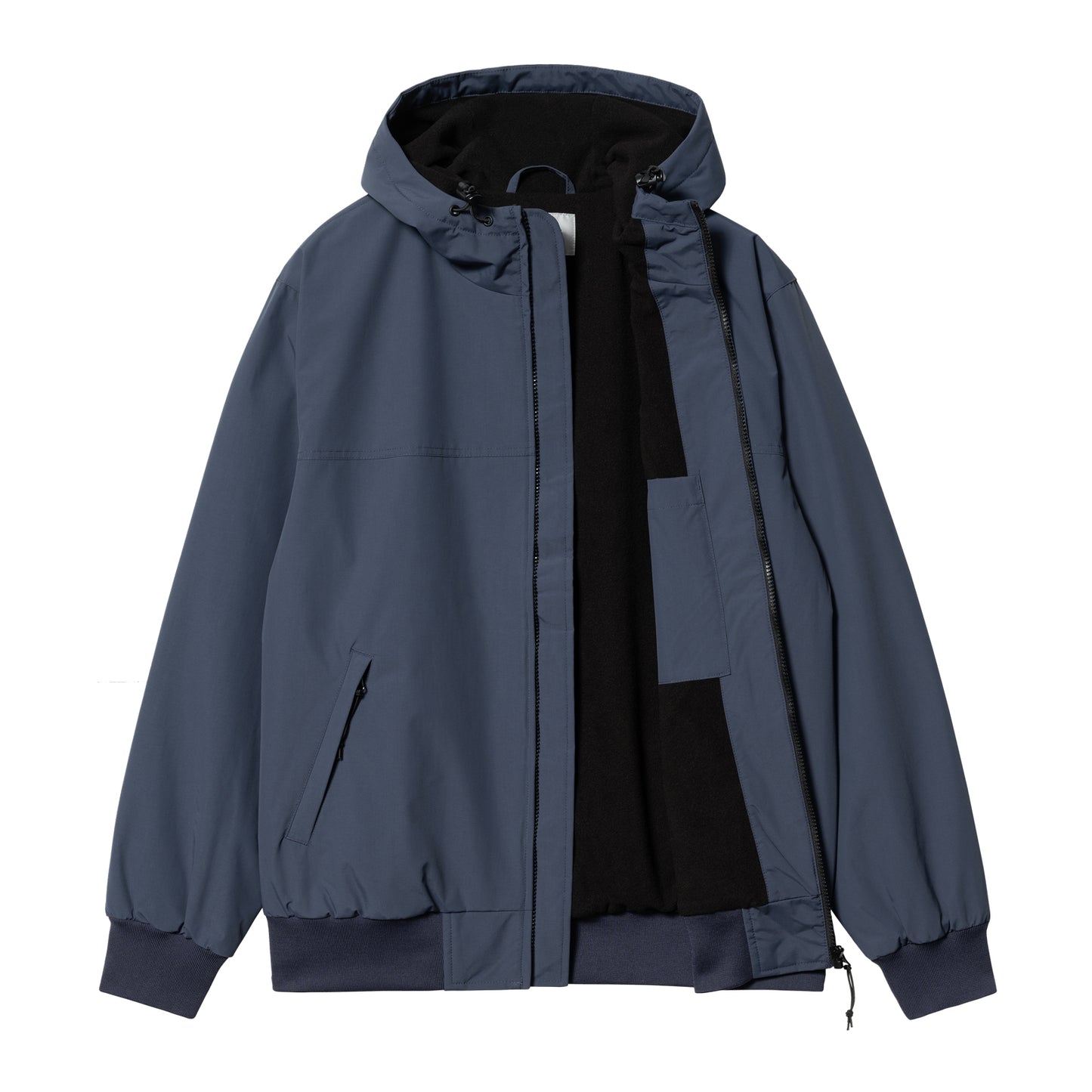 Carhartt WIP Hooded Sail Jacket Blue/White. Foto da parte da frente aberto.