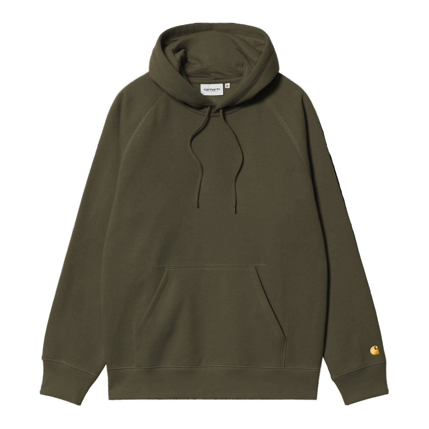 Sweat com carapuço para homem Carhartt WIP Hooded Chase em Olive/Gold. Foto da parte da frente.