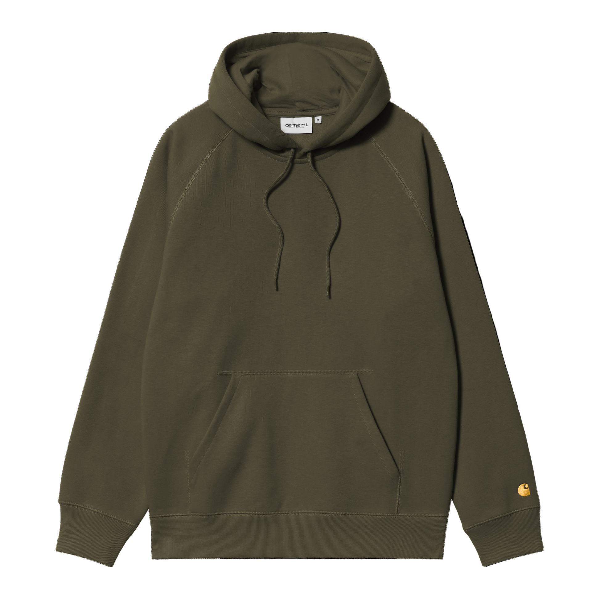 Sweat com carapuço para homem Carhartt WIP Hooded Chase em Olive/Gold. Foto da parte da frente.