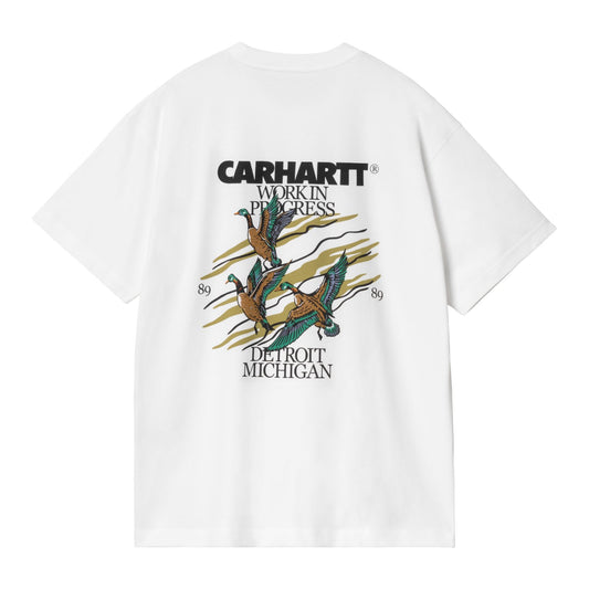 Carhartt WIP Ducks Short Sleeve T-Shirt White. Foto da parte de trás.