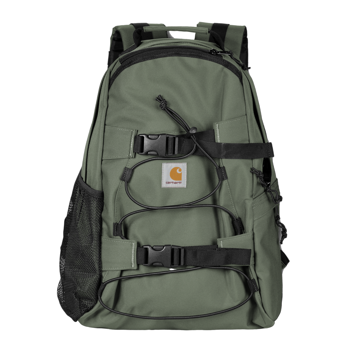 Mochila unissexo Carhartt WIP Kickflip em Opuntia. Foto da parte da frente.