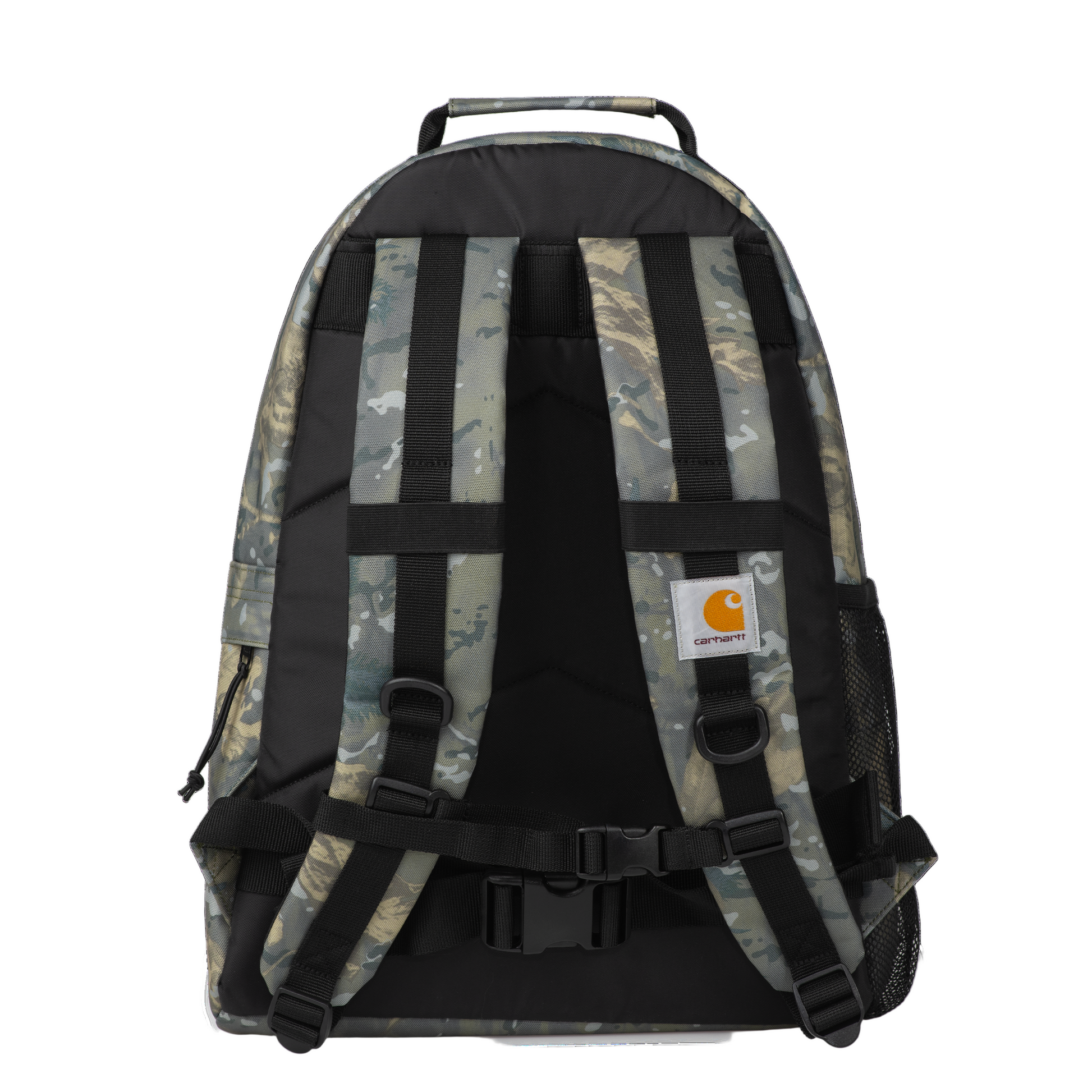 Mochila unissexo Carhartt WIP Kickflip em Camo Combi, Green. Foto da parte de trás.