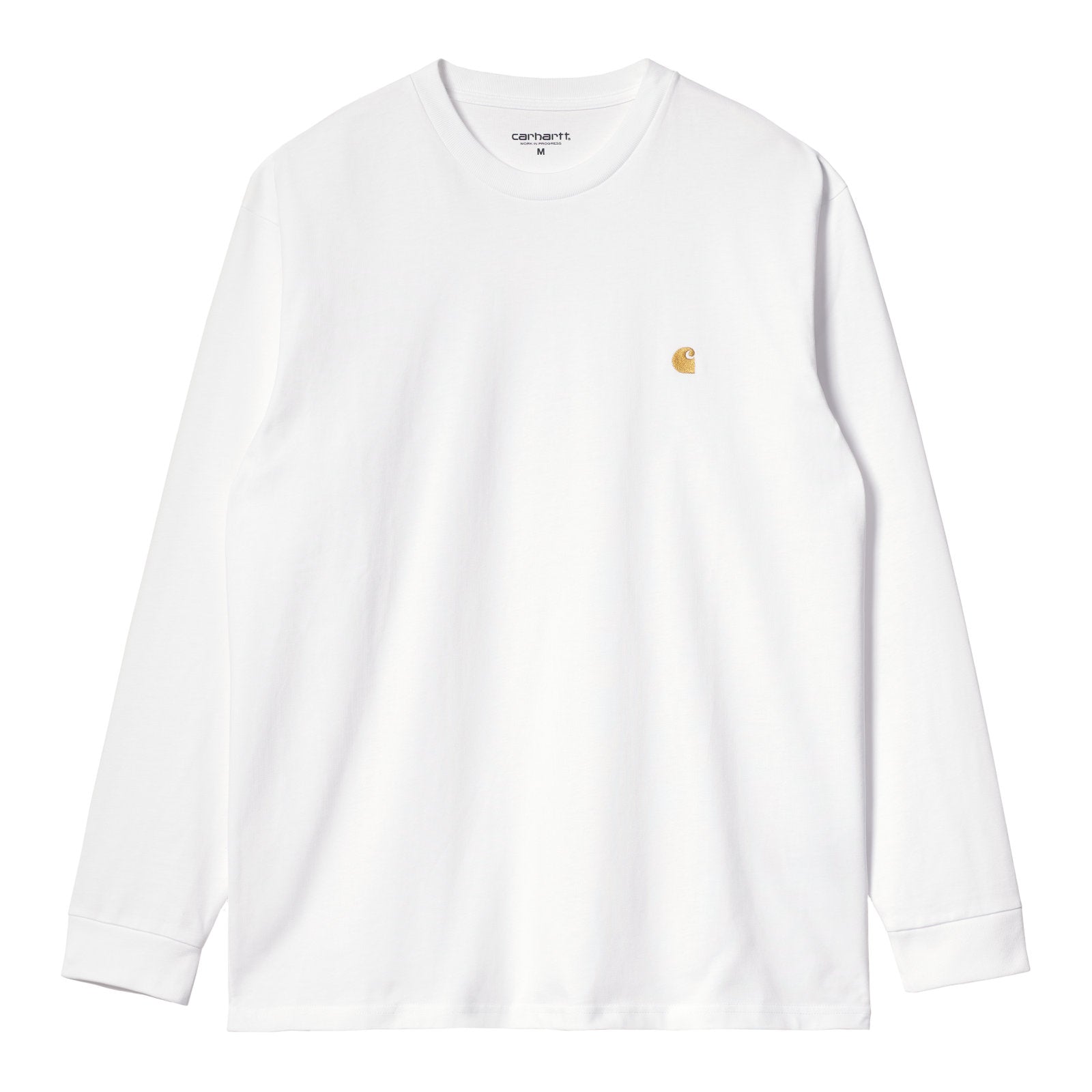 Carhartt WIP Longsleeve Chase T-Shirt White/Gold. Foto da parte da frente.