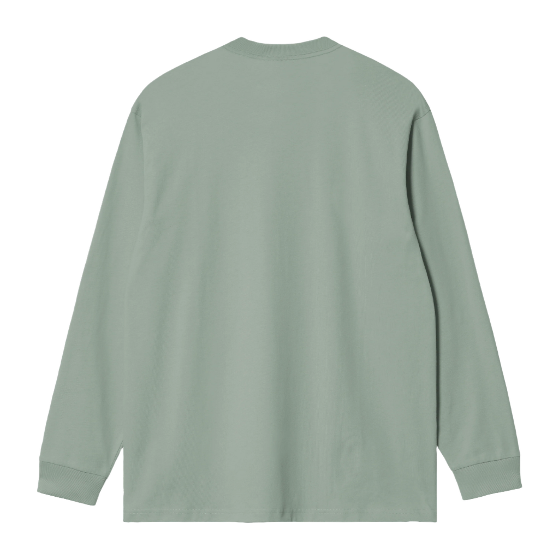 Carhartt WIP Chase Long Sleeve T-Shirt Frosted Green/Gold. Foto da parte de trás.