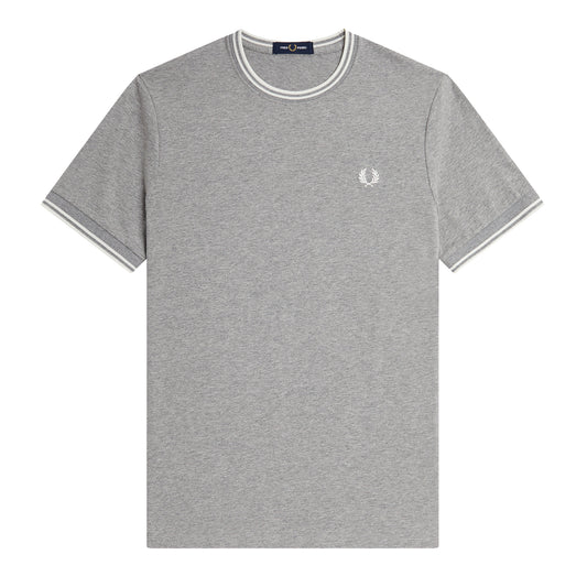 Fred Perry Twin Tipped T-Shirt Steel Marl. Foto da parte da frente.