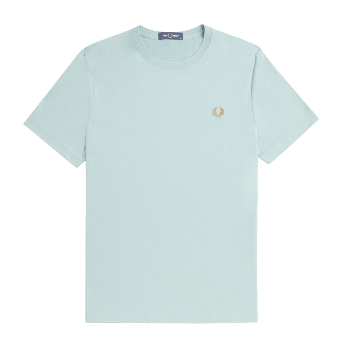 Fred Perry Crew Neck T-Shirt Silver Blue/Dark Caramel. Foto da parte da frente.