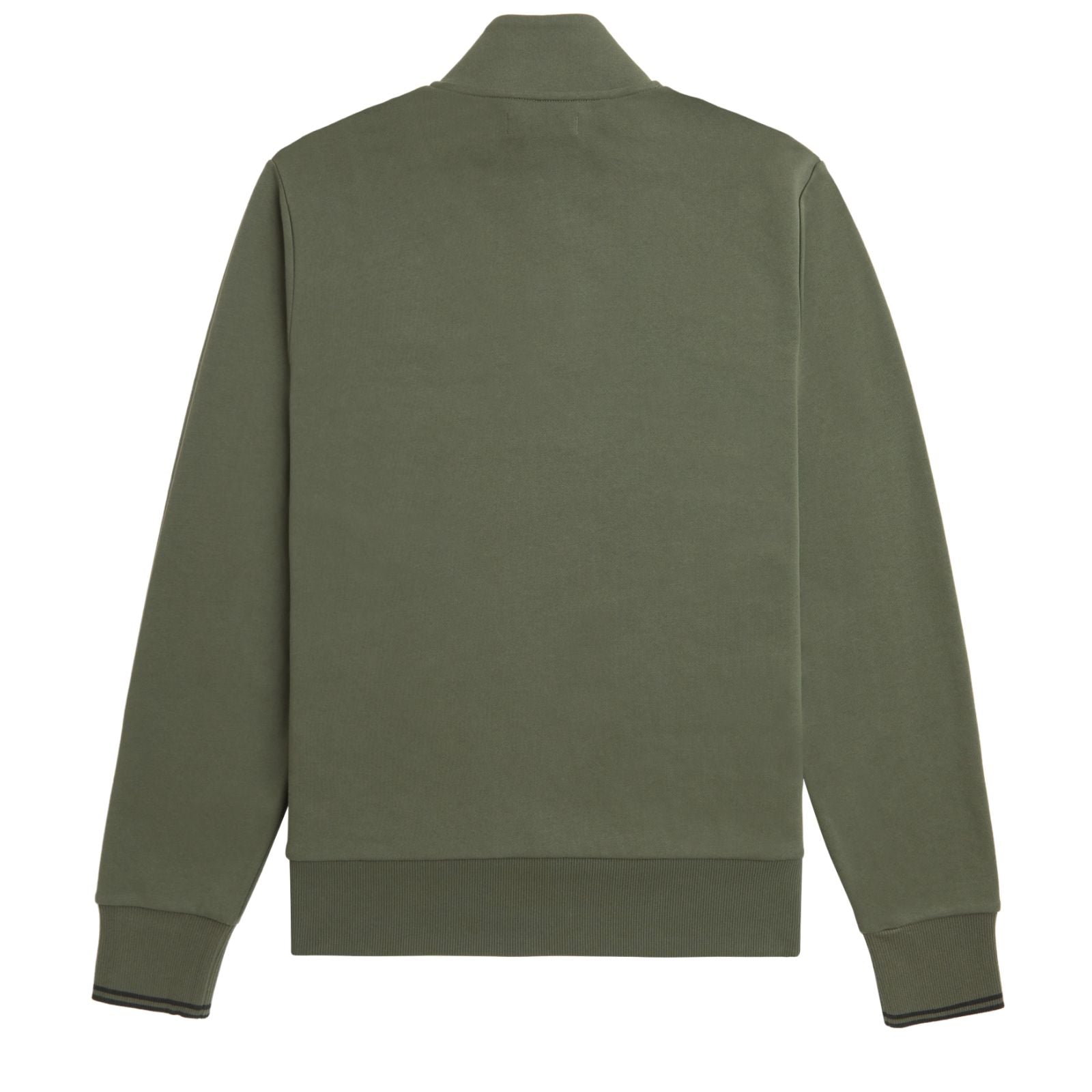 Fred Perry Half Zip Sweatshirt Laurel Wreath Green/Night Green. Foto da parte de trás.
