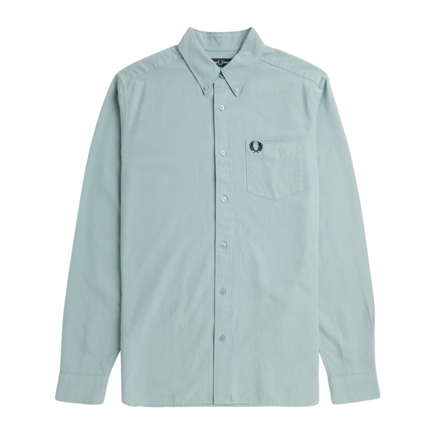 Fred Perry Oxford Shirt Silver Blue. Foto da parte da frente.