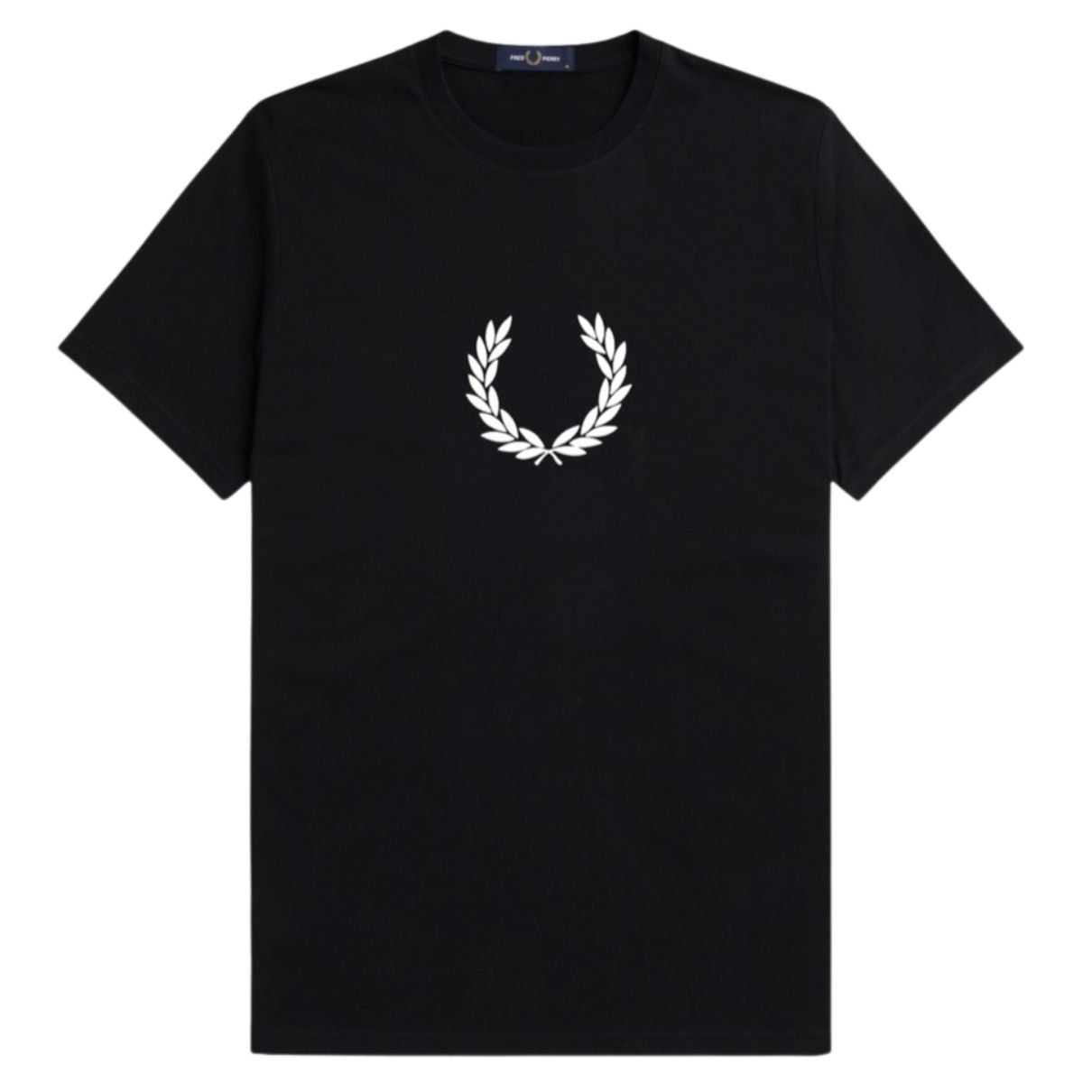 Fred Perry Flocked Laurel Wreath Graphic T-Shirt Black