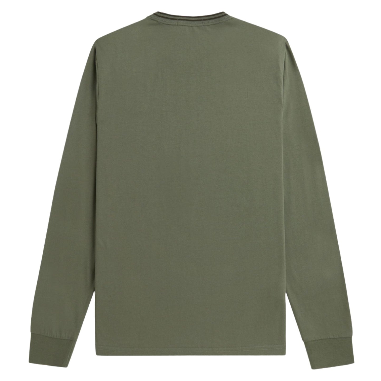 Fred Perry Twin Tipped Long Sleeve T-Shirt Laurel Wreath Green/Night Green. Foto da parte da frente.