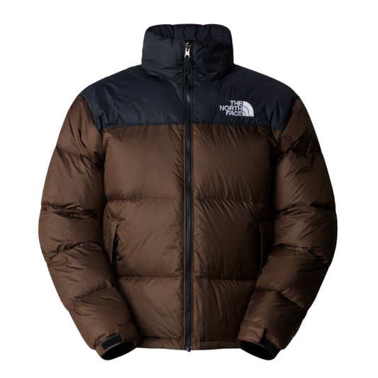 The North Face 1996 Retro Nuptse Jacket Smokey Brown-TNF Black. Foto da parte da frente.