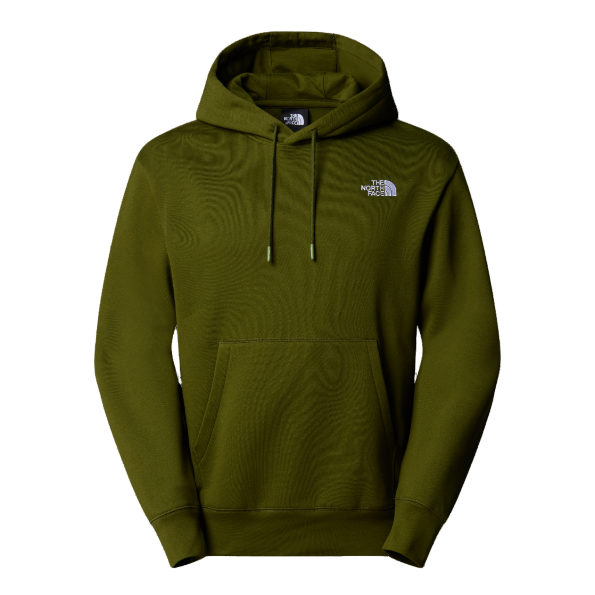 Sweat com carapuço para homem The North Face Essential Relaxed em Woodland Green. Foto da parte da frente.