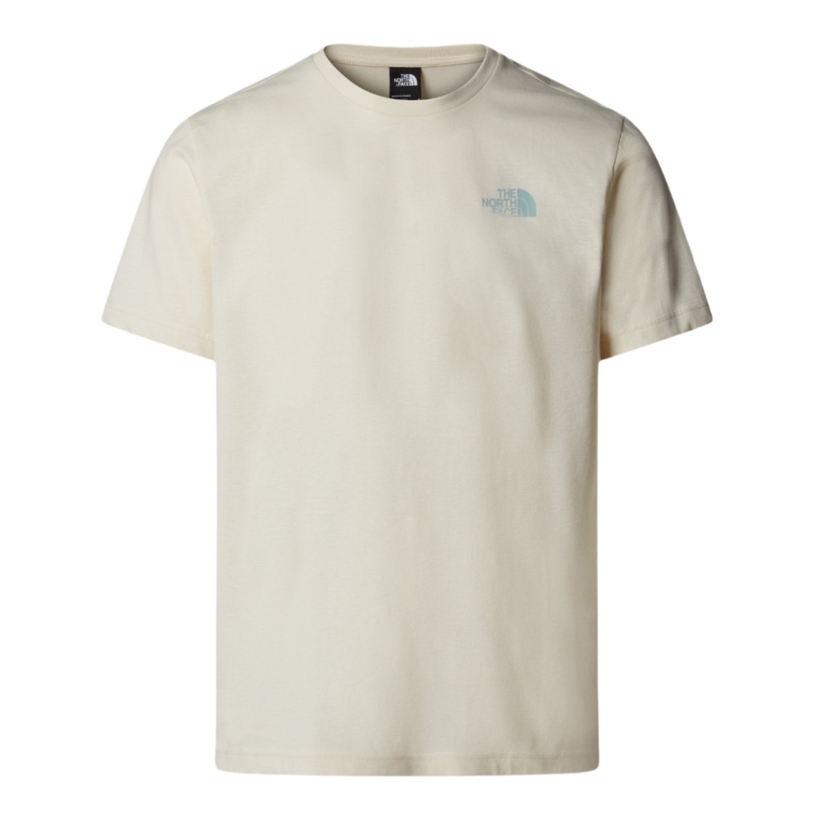 The North Face Redbox Graphic Infill Short Sleeve T-Shirt White Dune/TNF Black LI. Foto da parte da frente.