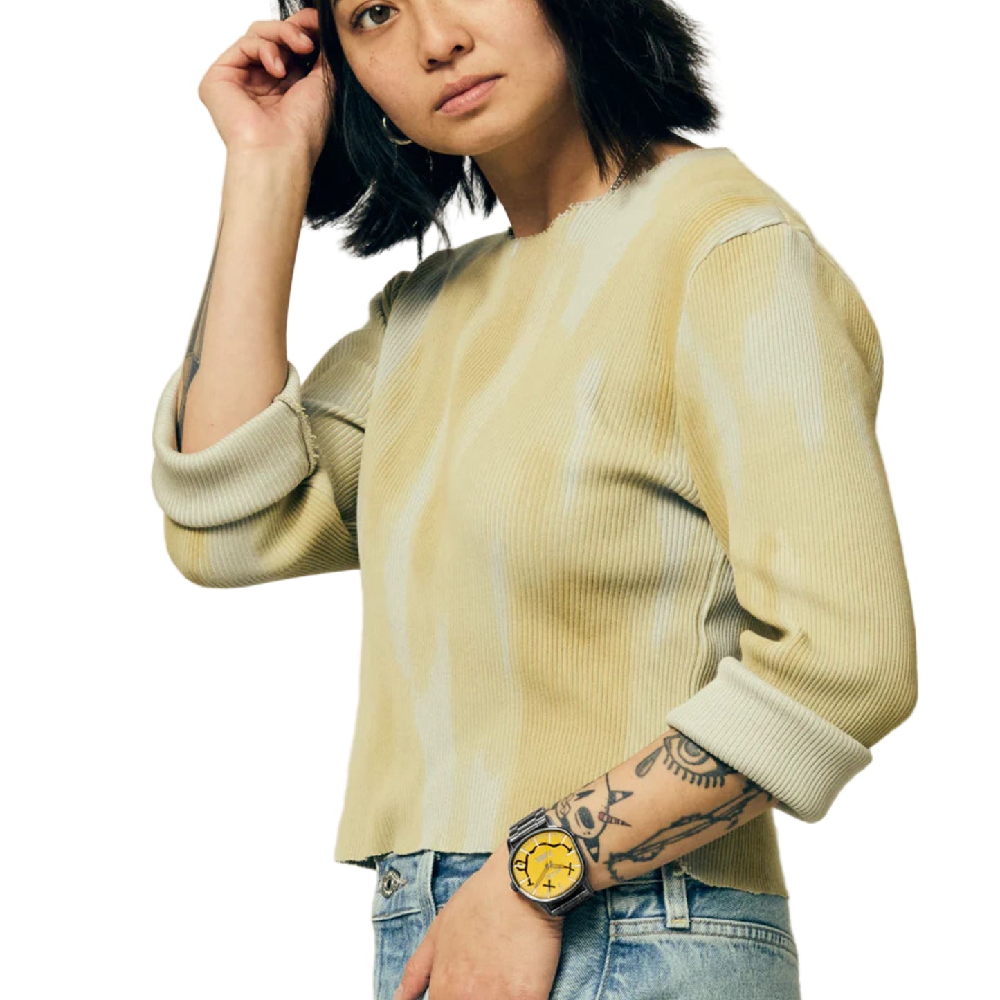 Relógio unissexo Nixon x Nirvana Sentry Wobble em Yellow Nirvana Smiley