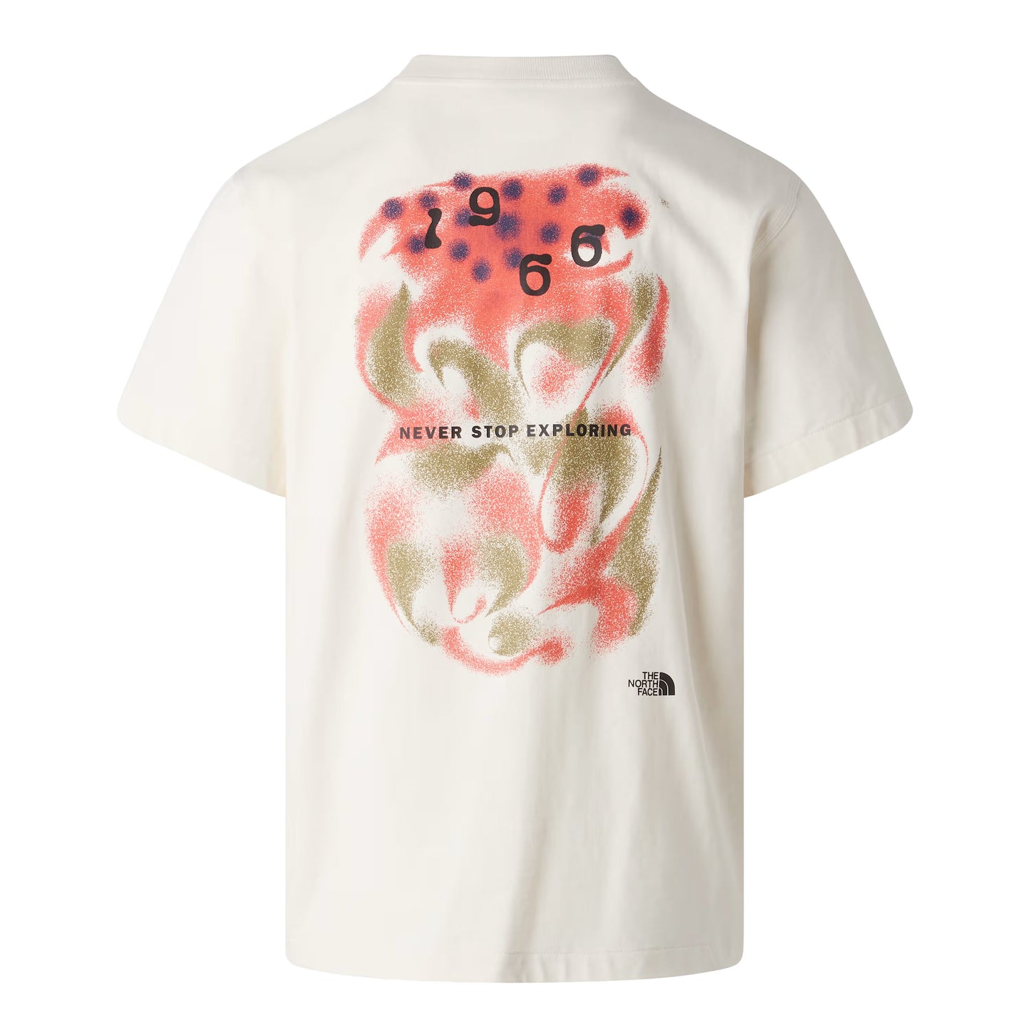 T-Shirt de manga curta para homem The North Face 1966 Motion Relaxed Graphic em Branco Dune. Foto da parte de trás.