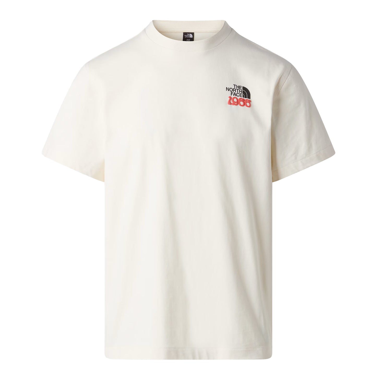 T-Shirt de manga curta para homem The North Face 1966 Motion Relaxed Graphic em Branco Dune. Foto da parte da frente.