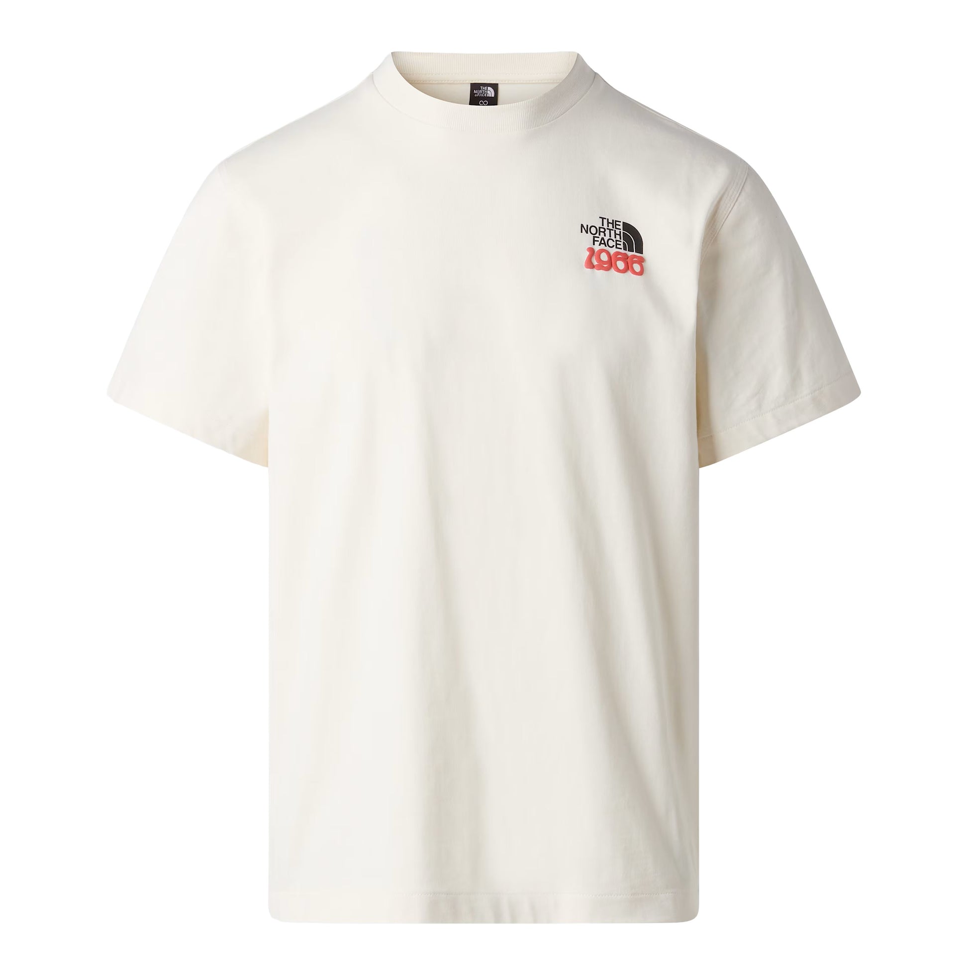 T-Shirt de manga curta para homem The North Face 1966 Motion Relaxed Graphic em Branco Dune. Foto da parte da frente.