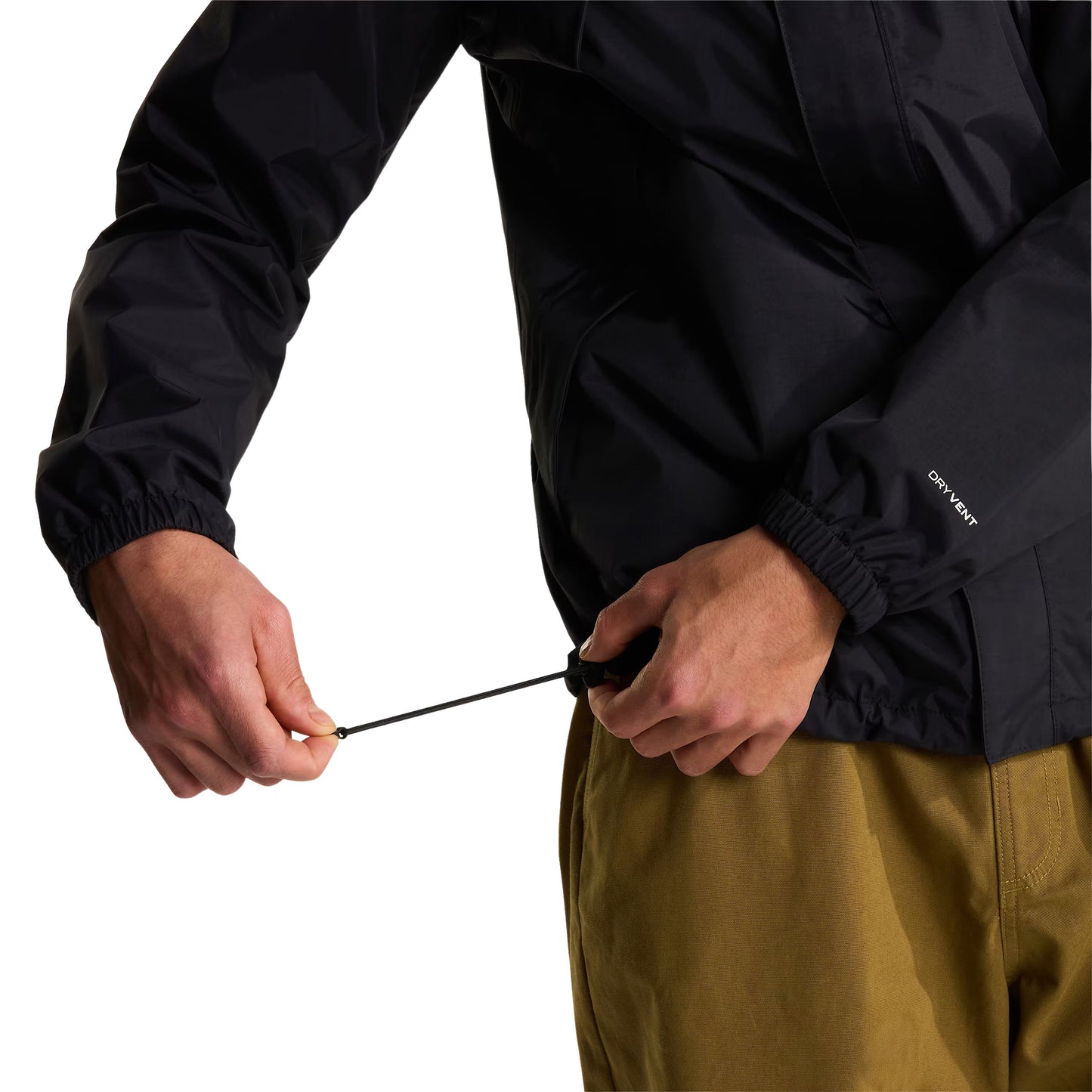 Casaco para homem The North Face Antora em Preto TNF. Foto de detalhe da parte da frente, vestido.