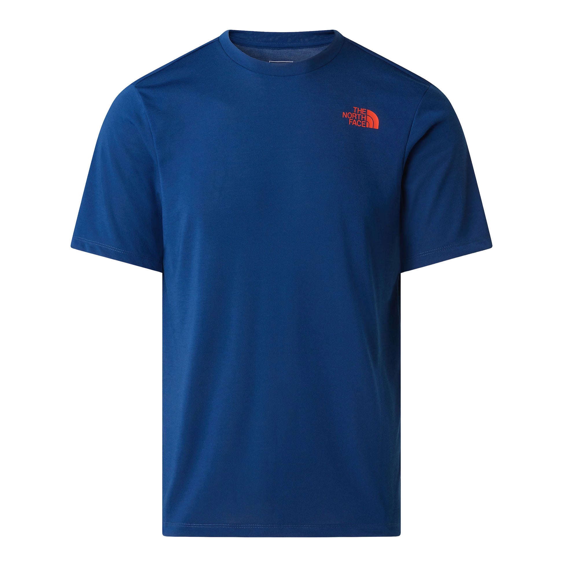 T-Shirt de manga curta para homem The North Face Bitmap Logo Graphic em Azul Estate. Foto da parte da frente.