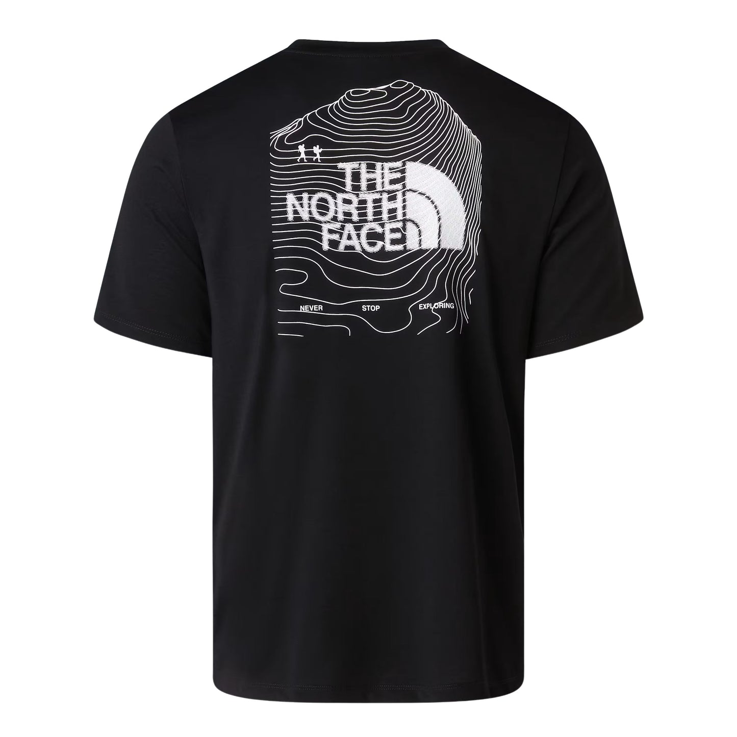 T-Shirt de manga curta para homem The North Face Bitmap Logo Graphic em Preto TNF. Foto da parte de trás.