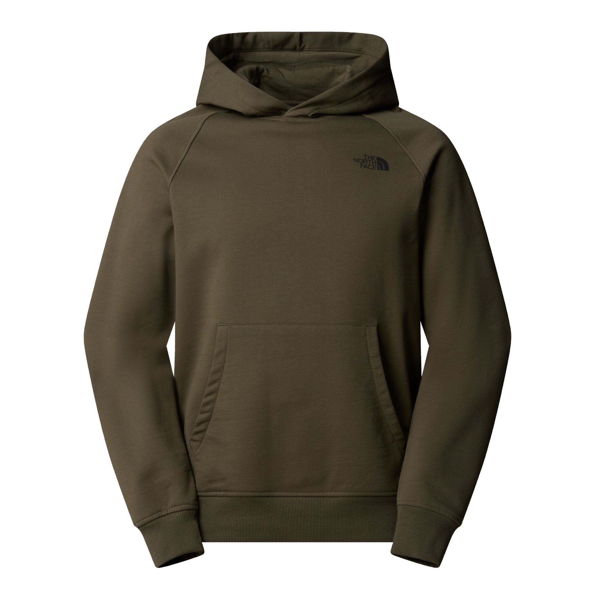 Sweat com carapuço para homem The North Face Box NSE Raglan em New Taupe Green/TNF Black Edge of Light Print. Foto da parte da frente.