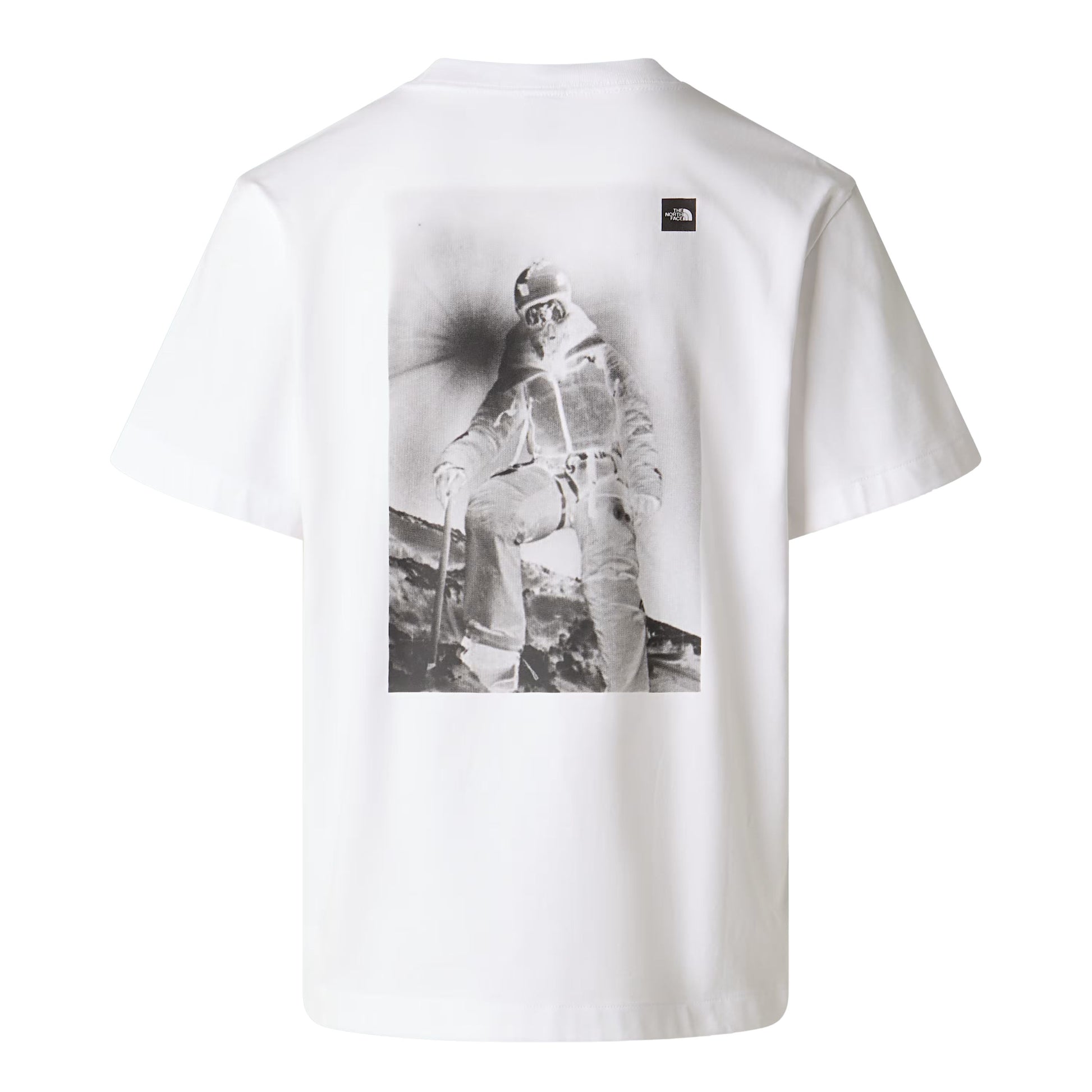 T-Shirt de manga curta para homem The North Face Expedition Photo Relaxed em Branco TNF. Foto da parte de trás.