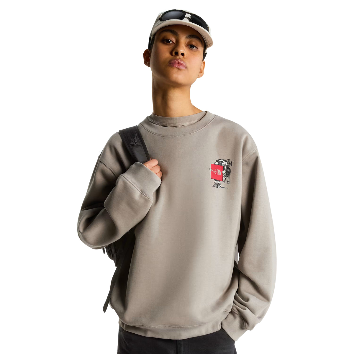 Sweatshirt unissexo The North Face Gear Up Get Out Relaxed Crew em Stone Slab
