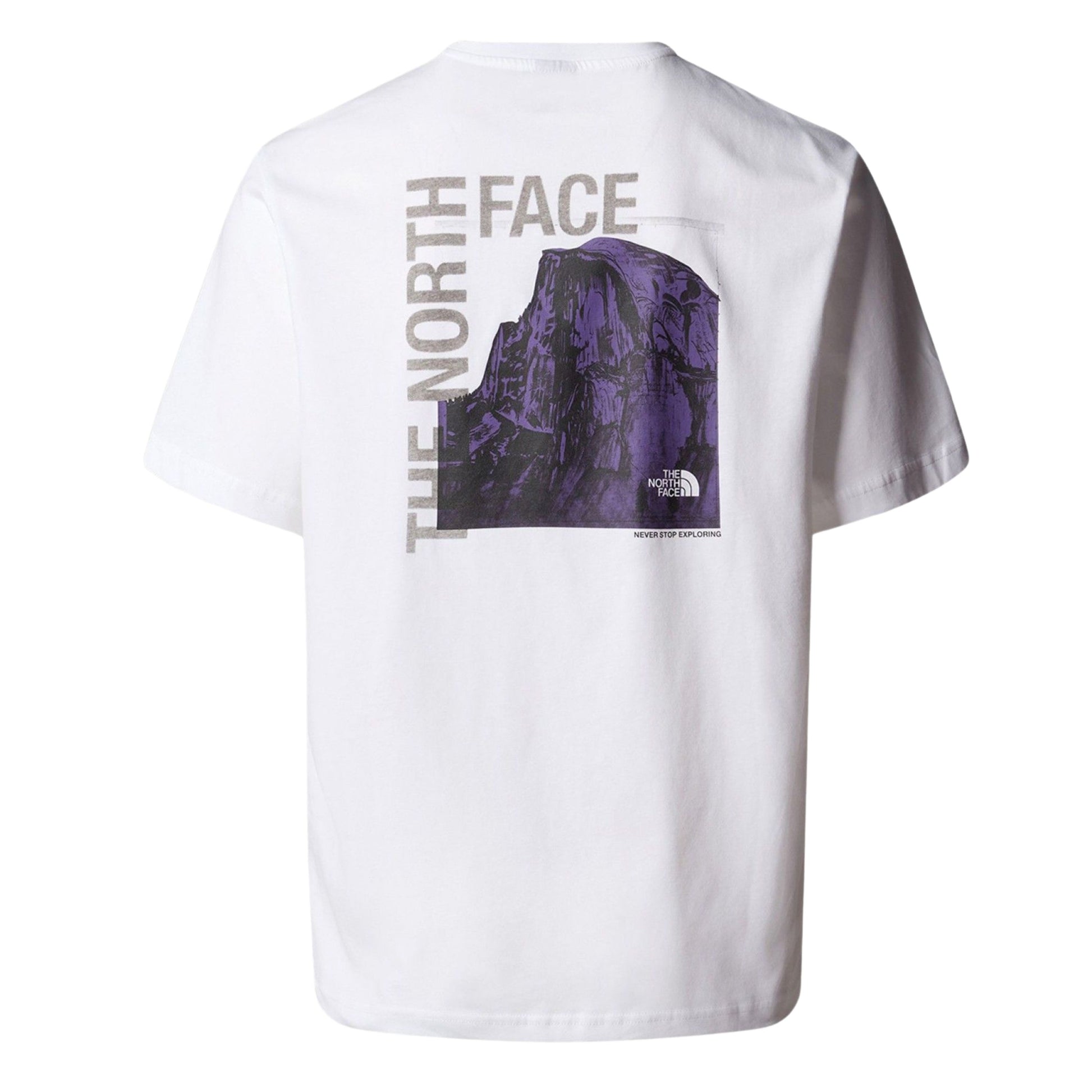 T-Shirt de manga curta para homem The North Face Half Dome Photo em TNF White. Foto da parte de trás.