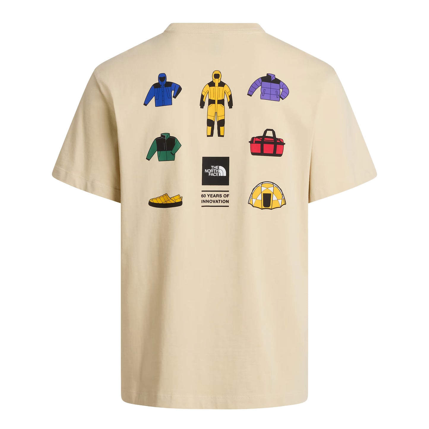 T-Shirt de manga curta para homem The North Face Icon Celebration Regular em Desert Stone. Foto da parte de trás.