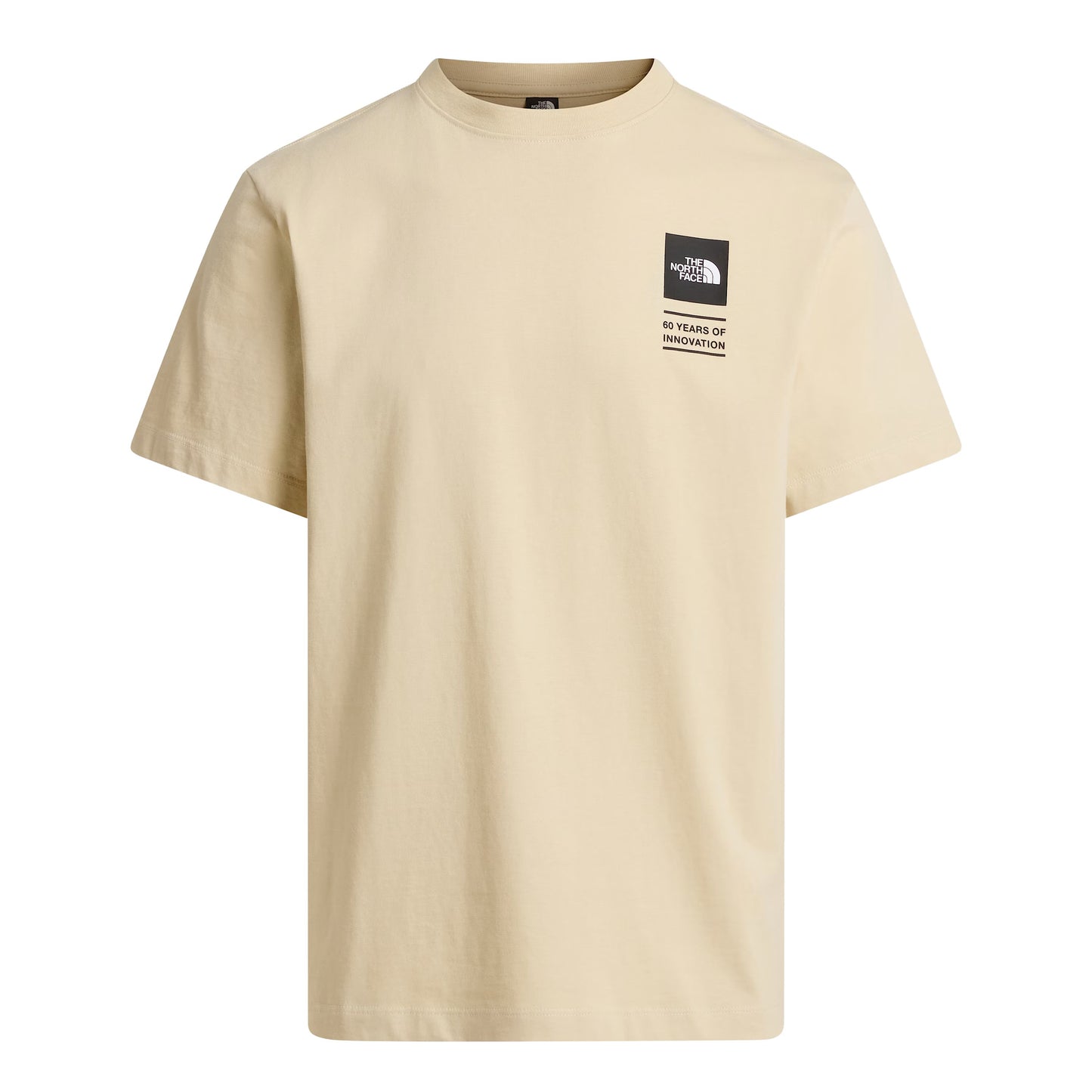 T-Shirt de manga curta para homem The North Face Icon Celebration Regular em Desert Stone. Foto da parte da frente.
