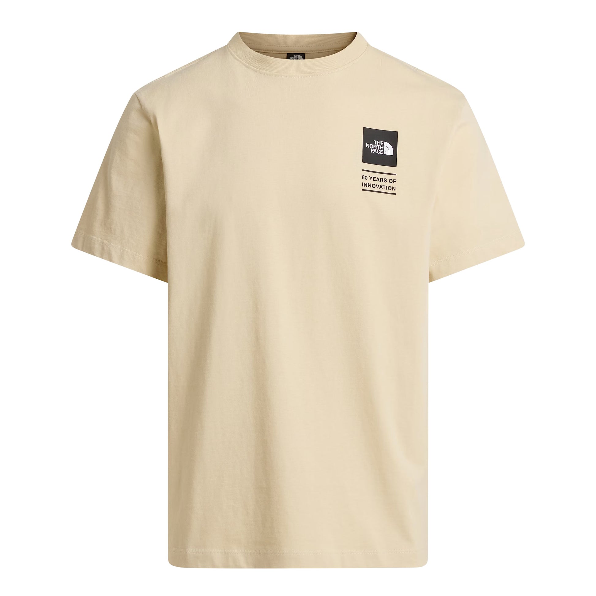 T-Shirt de manga curta para homem The North Face Icon Celebration Regular em Desert Stone. Foto da parte da frente.