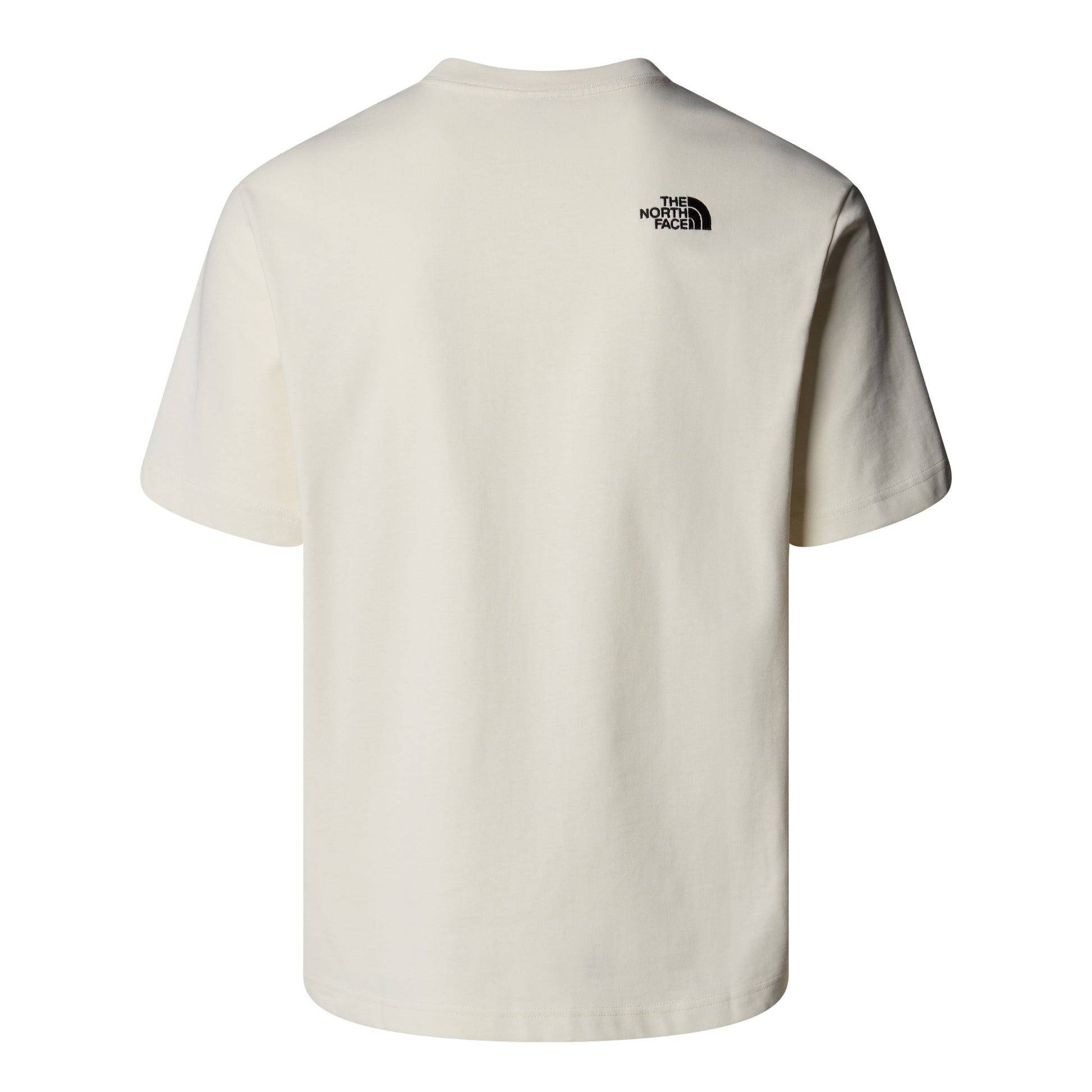 T-Shirt de manga curta para homem The North Face Icon Mountain Jacket em Branco Dune. Foto da parte de trás.