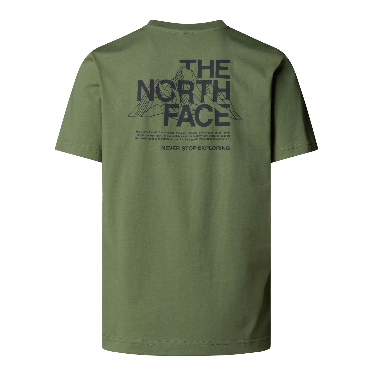T-shirt de manga curta para homem The North Face Mountain Sketch em Bark Mist. Foto da parte de trás.