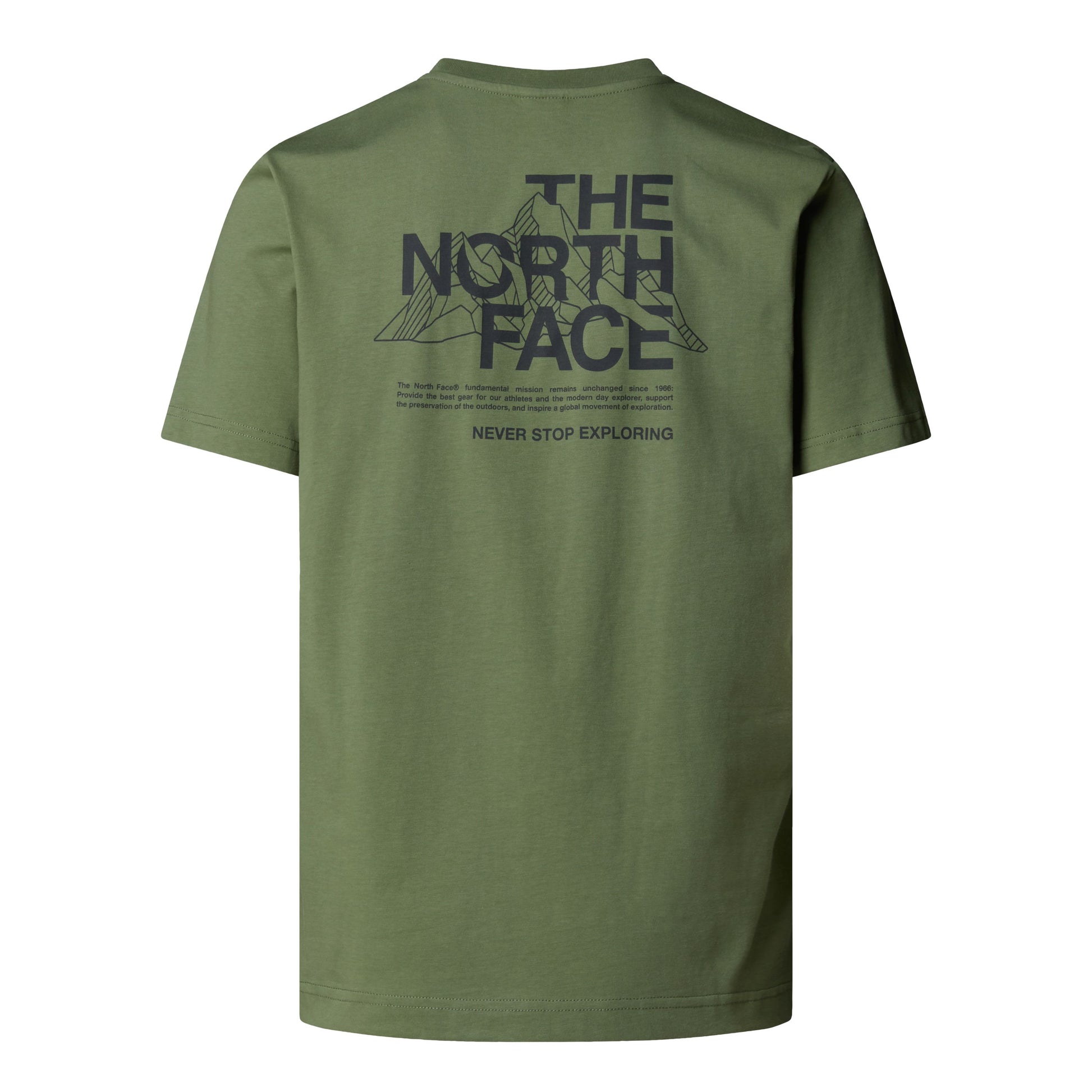 T-shirt de manga curta para homem The North Face Mountain Sketch em Bark Mist. Foto da parte de trás.