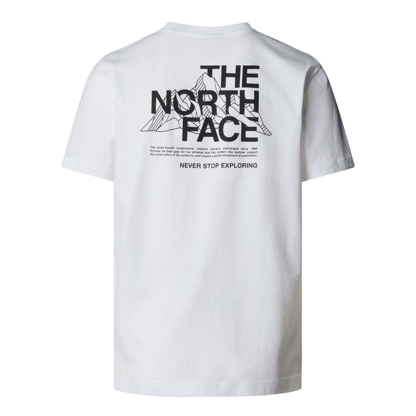 T-Shirt de manga curta para homem The North Face Mountain Sketch em TNF White. Foto da parte de trás.