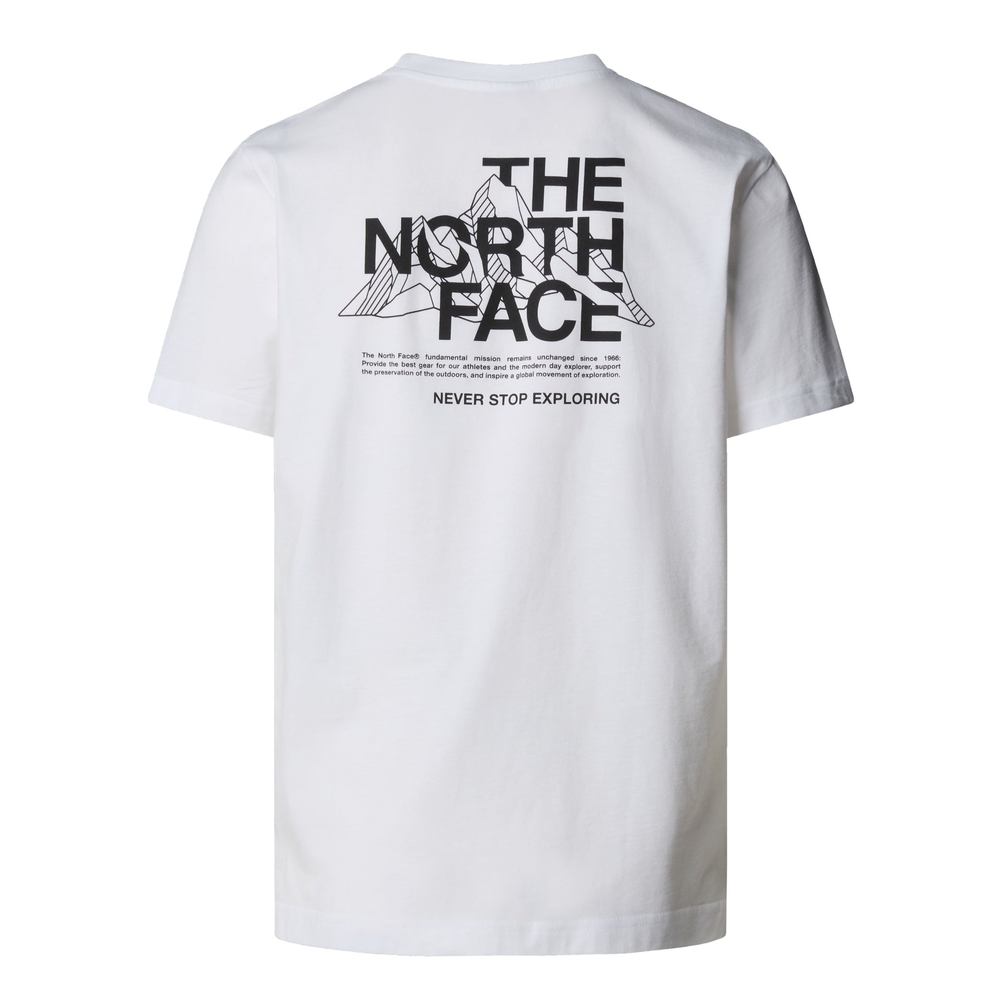 T-Shirt de manga curta para homem The North Face Mountain Sketch em TNF White. Foto da parte de trás.