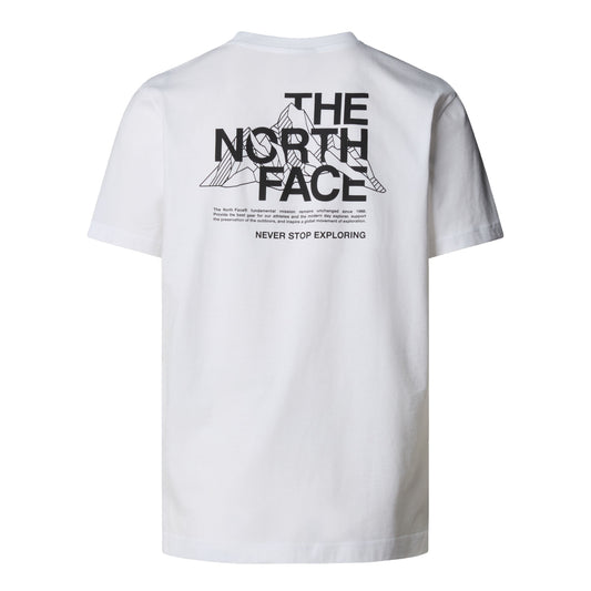 T-Shirt de manga curta para homem The North Face Mountain Sketch em TNF White. Foto da parte de trás.