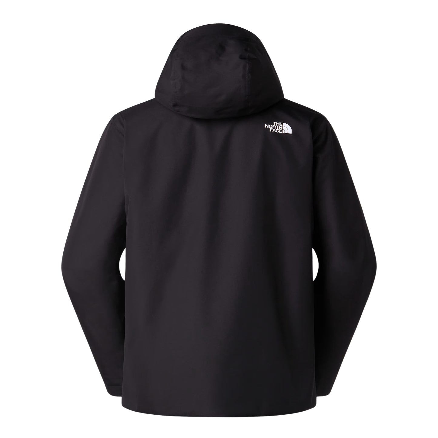Casaco com carapuço para homem The North Face Quest Triclimate em Preto TNF/NPF. Foto da parte de trás.