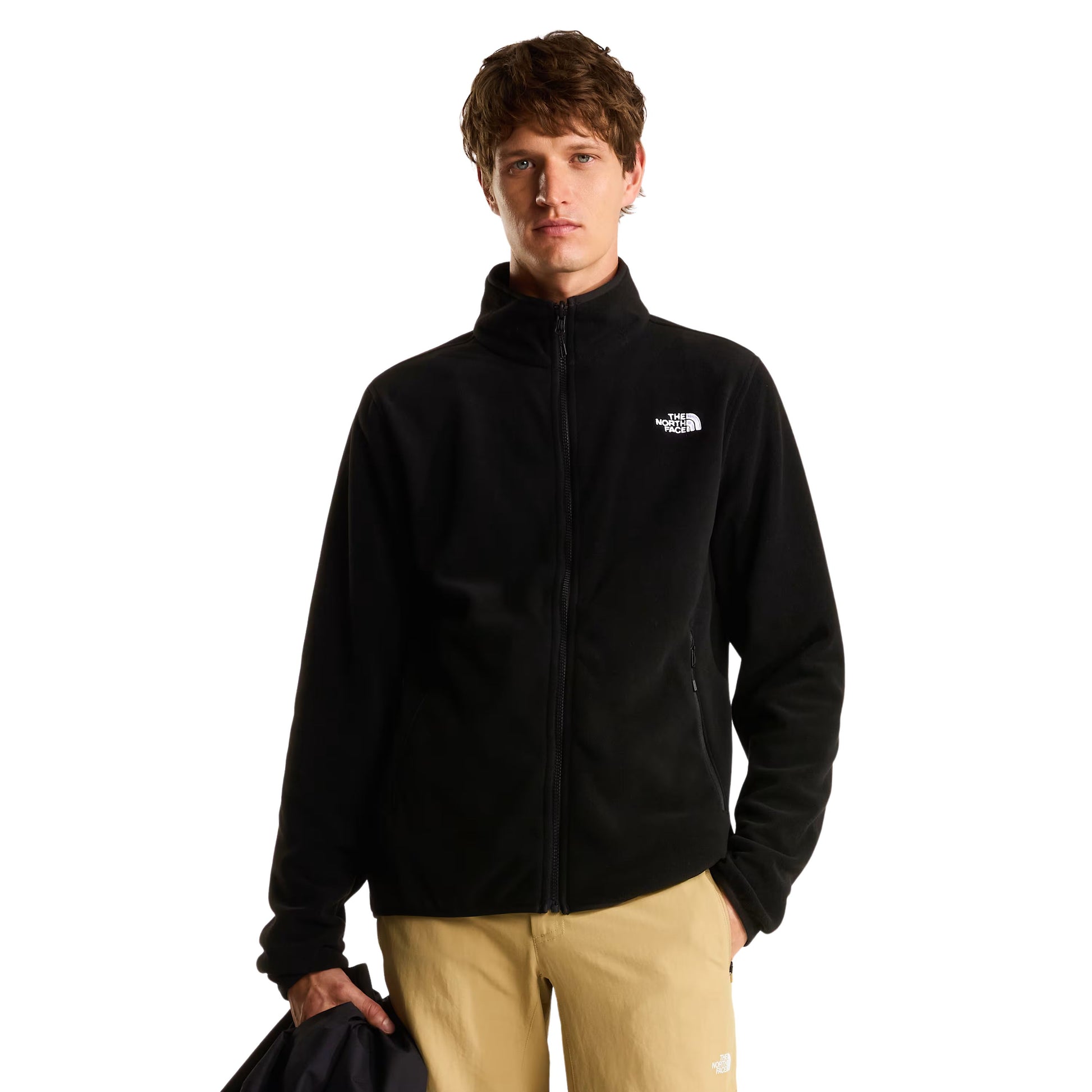 Casaco com carapuço para homem The North Face Quest Triclimate em Preto TNF/NPF. Foto da parte da frente, vestido.