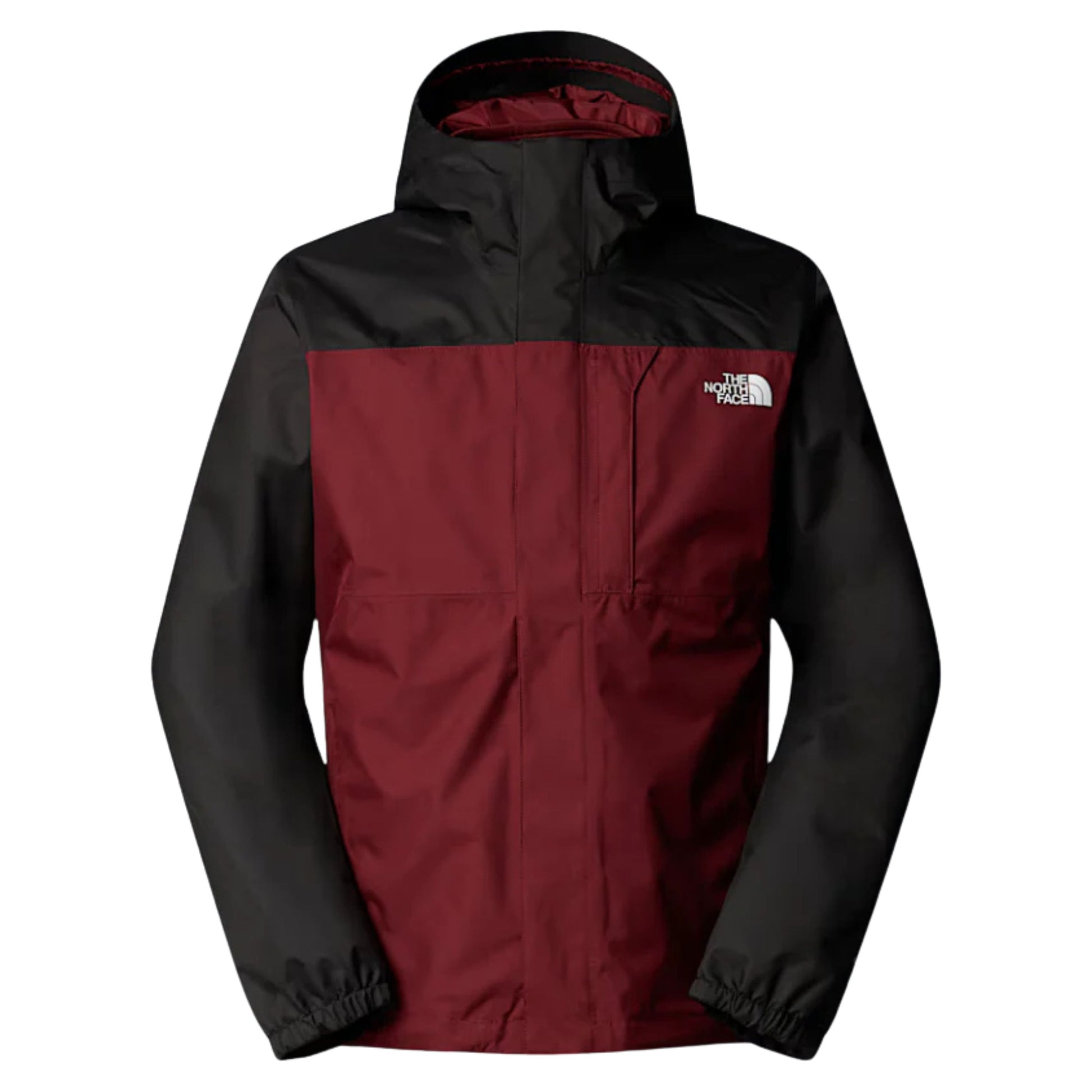 Casaco com carapuço para homem The North Face Quest Triclimate em Sumac. Foto da parte da frente.